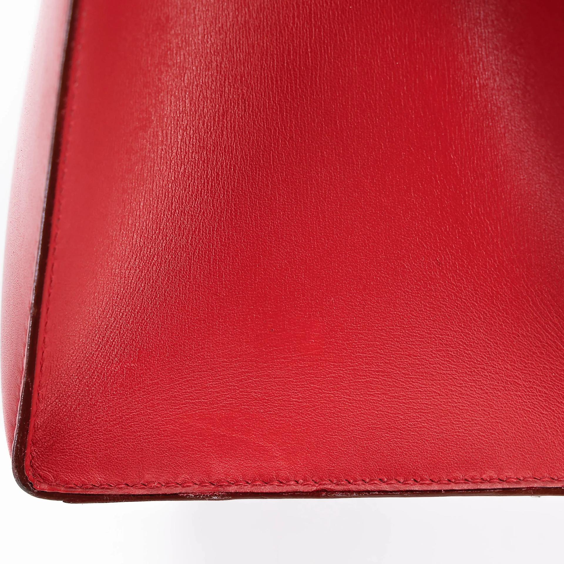 Good ( Rank AB) HERMÈS Kelly 32 Sellier Rouge Vif (53) Box-calf Gold hardware Circle X (1994) - 15