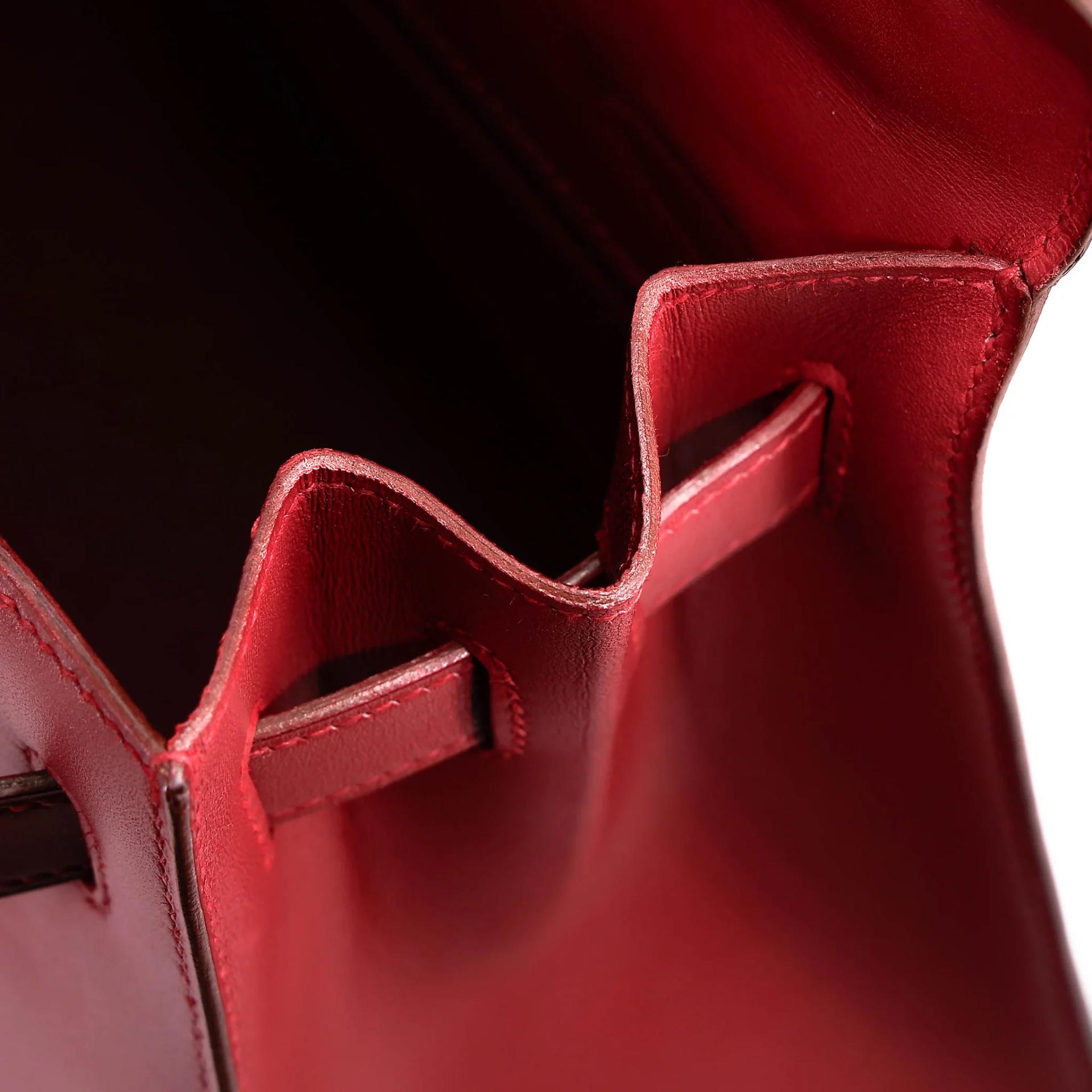 Good ( Rank AB) HERMÈS Kelly 32 Sellier Rouge Vif (53) Box-calf Gold hardware Circle X (1994) - 32