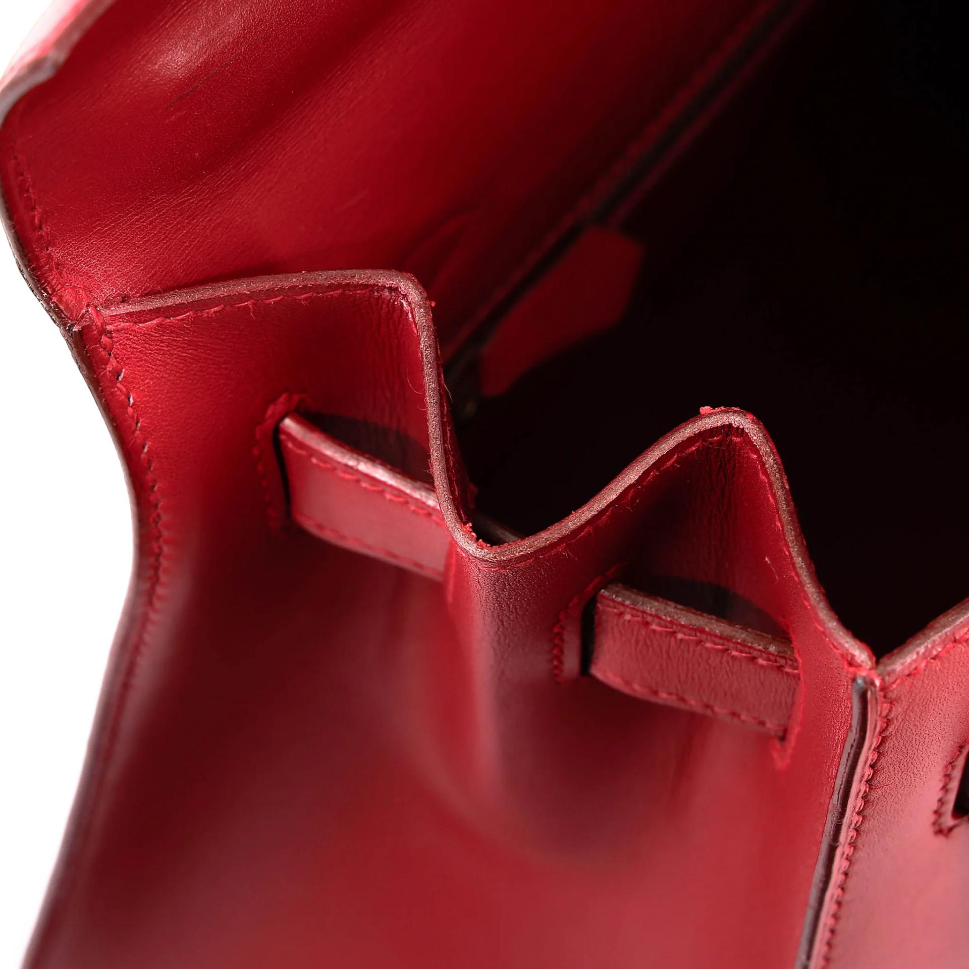 Good ( Rank AB) HERMÈS Kelly 32 Sellier Rouge Vif (53) Box-calf Gold hardware Circle X (1994) - 33