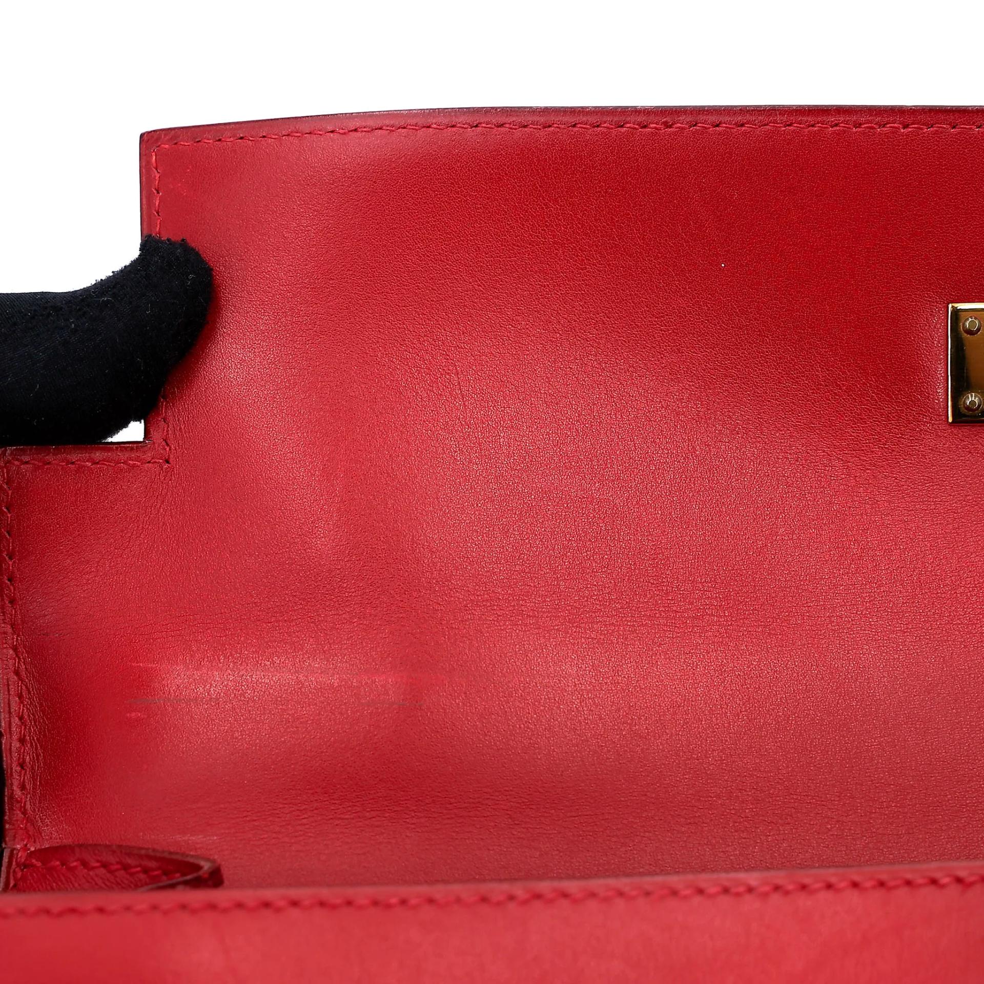 Good ( Rank AB) HERMÈS Kelly 32 Sellier Rouge Vif (53) Box-calf Gold hardware Circle X (1994) - 24