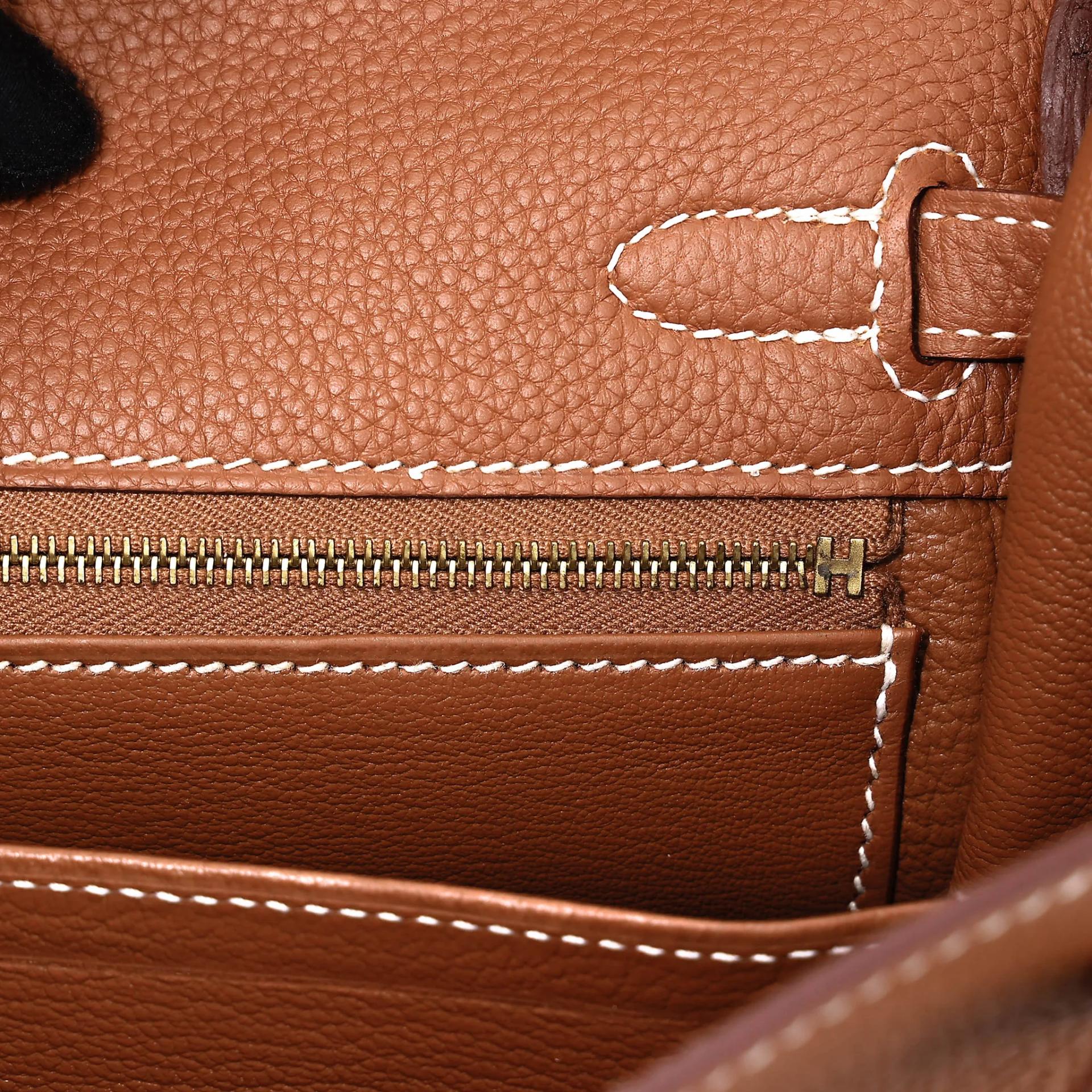 Excellent ( Rank SA ) HERMÈS Kelly 25 Gold (37) Togo Gold hardware Z (2021) - 16
