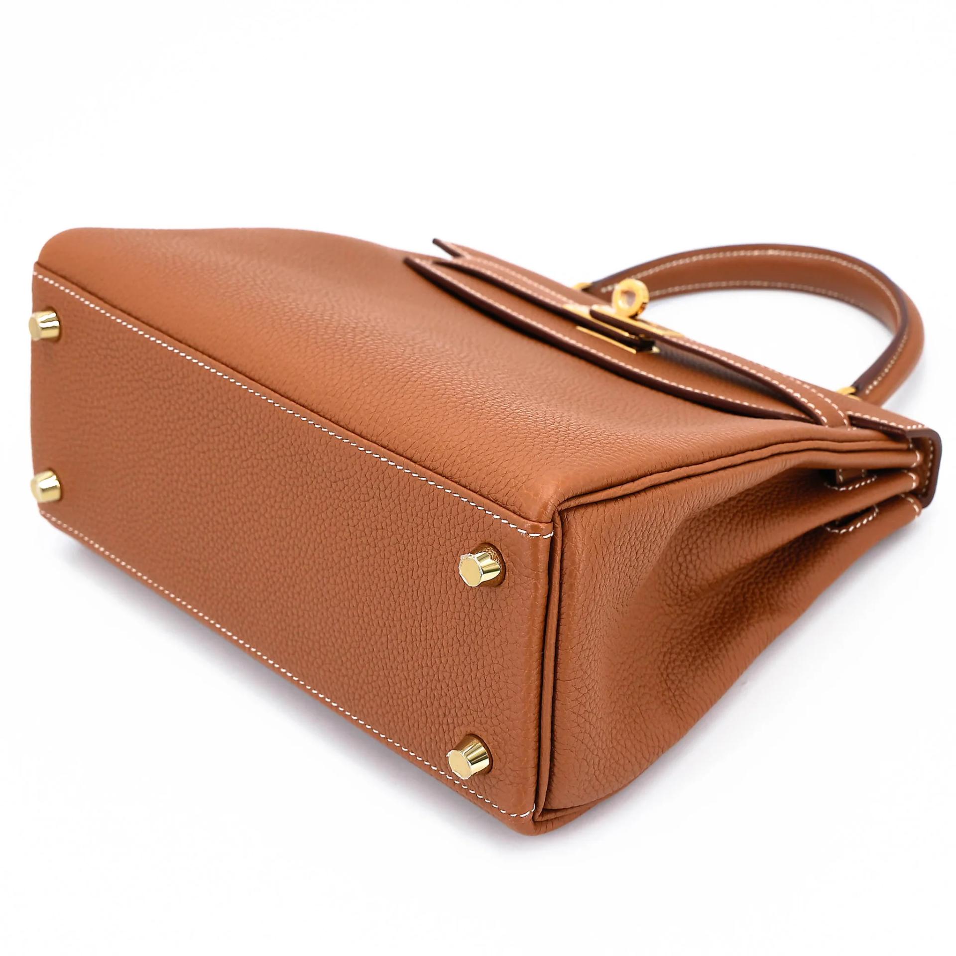 Excellent ( Rank SA ) HERMÈS Kelly 25 Gold (37) Togo Gold hardware Z (2021) - 4