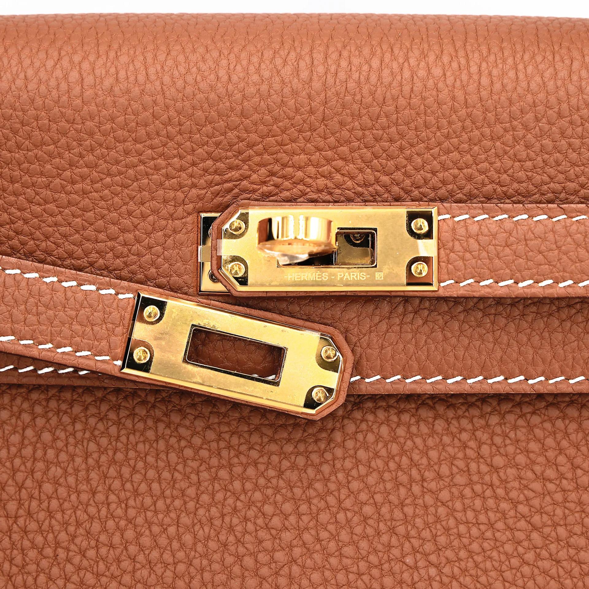 Excellent ( Rank SA ) HERMÈS Kelly 25 Gold (37) Togo Gold hardware Z (2021) - 8