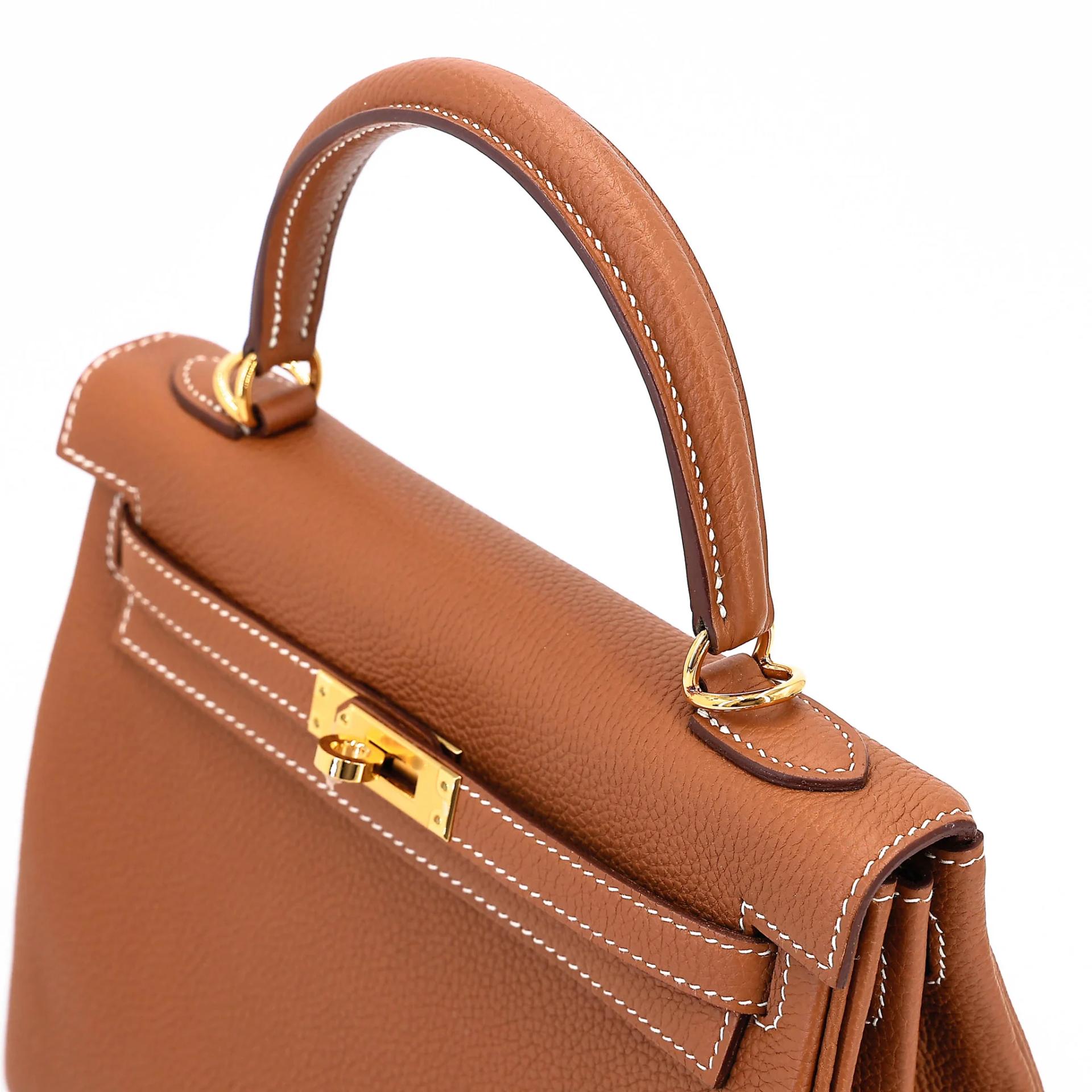 Excellent ( Rank SA ) HERMÈS Kelly 25 Gold (37) Togo Gold hardware Z (2021) - 3