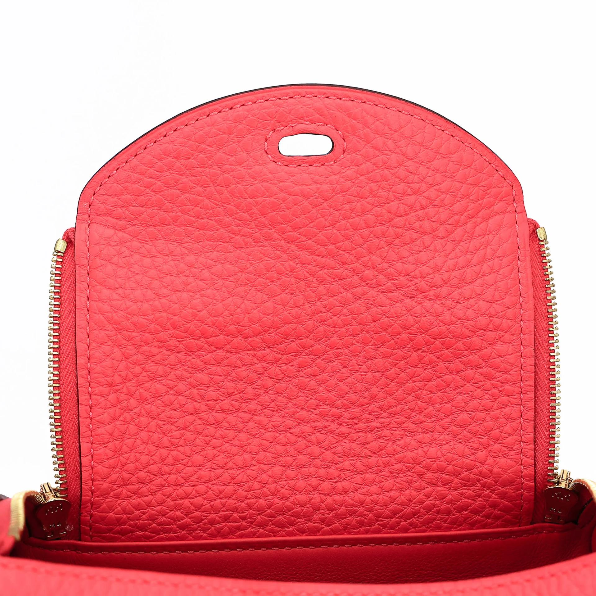 Excellent ( Rank SA ) HERMÈS Mini Lindy Rose Jaipur (T5) Clemence Gold hardware Z (2021) - 13
