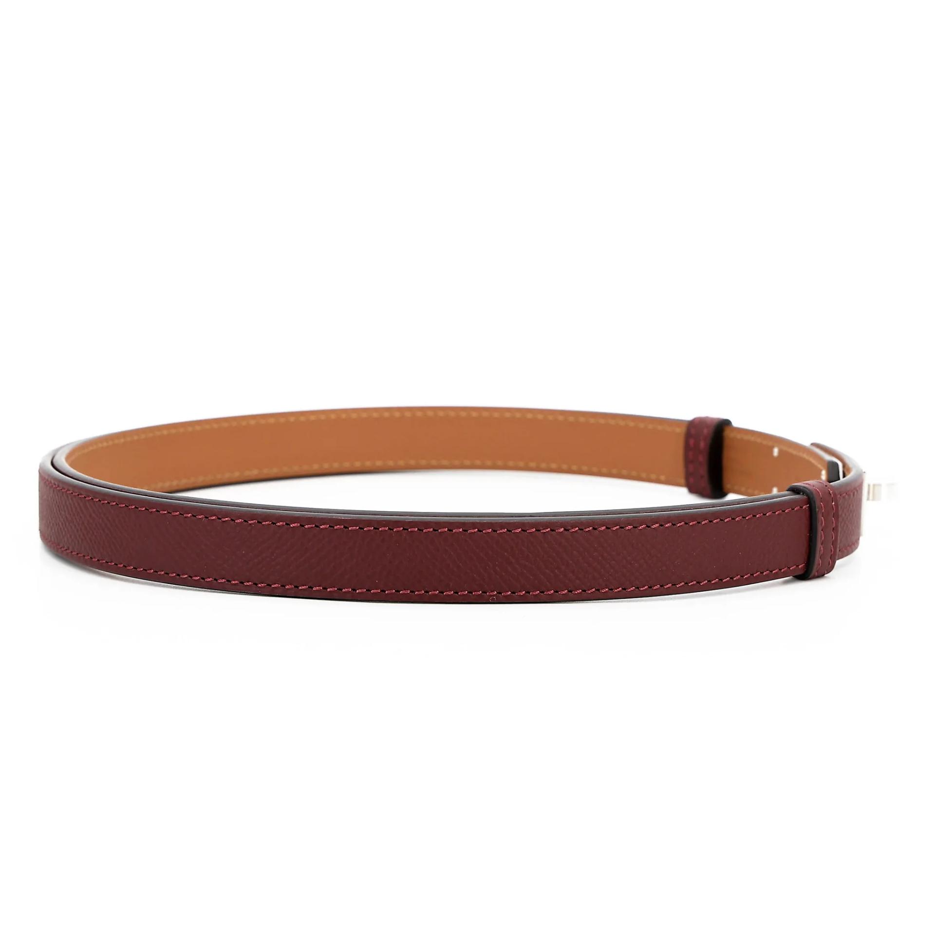 Brand New ( Rank N ) HERMÈS Kelly Pocket 18 Belt Rouge H (55) Epsom Palladium hardware G (2026) - 18