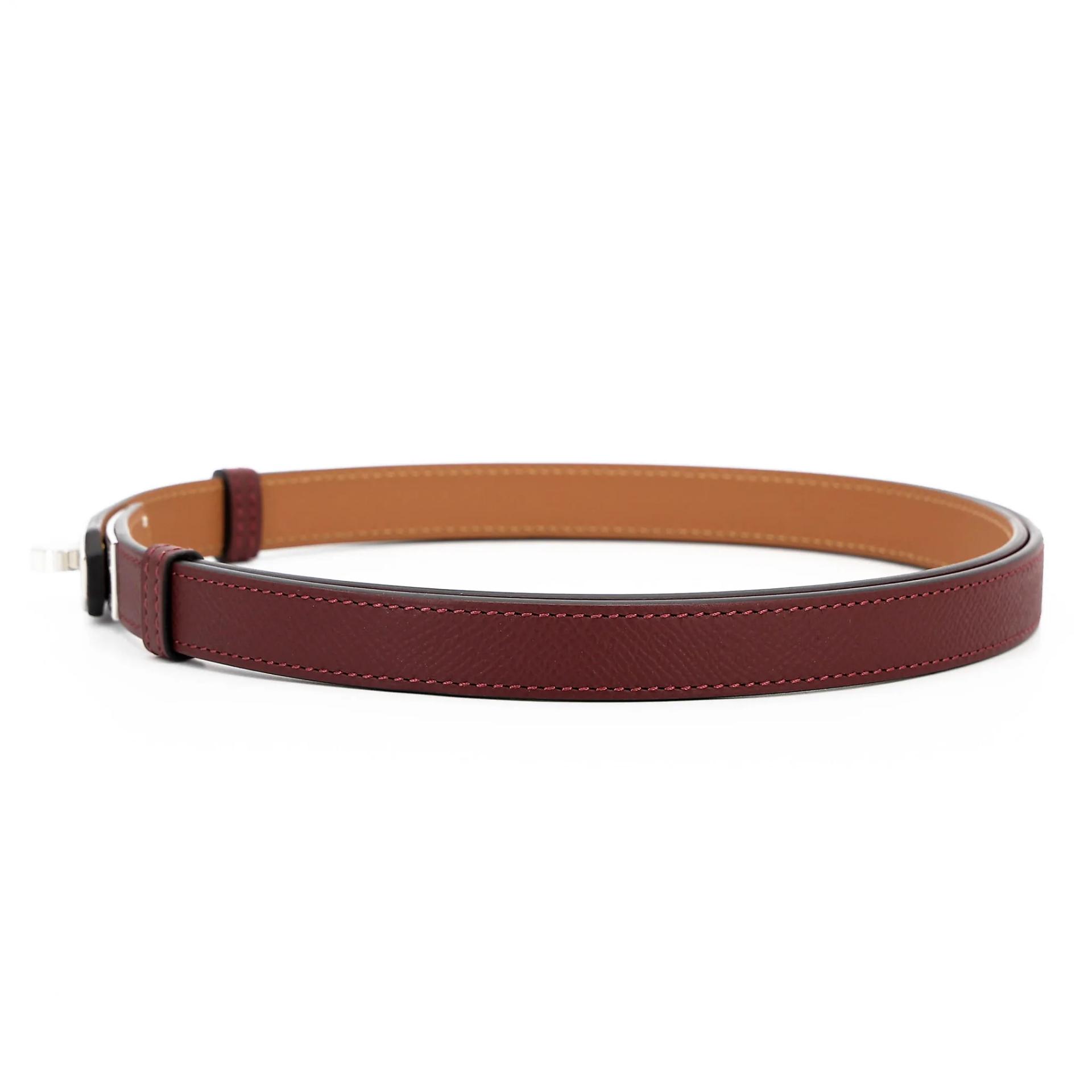 Brand New ( Rank N ) HERMÈS Kelly Pocket 18 Belt Rouge H (55) Epsom Palladium hardware G (2026) - 16
