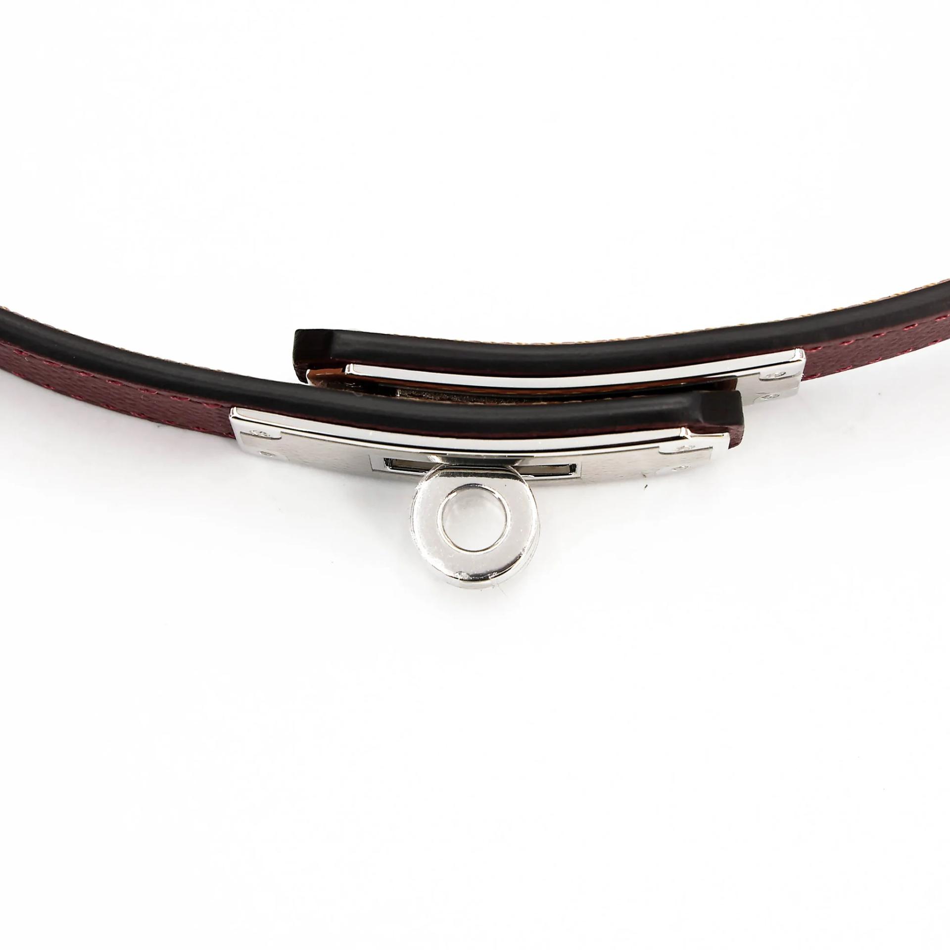 Brand New ( Rank N ) HERMÈS Kelly Pocket 18 Belt Rouge H (55) Epsom Palladium hardware G (2026) - 20