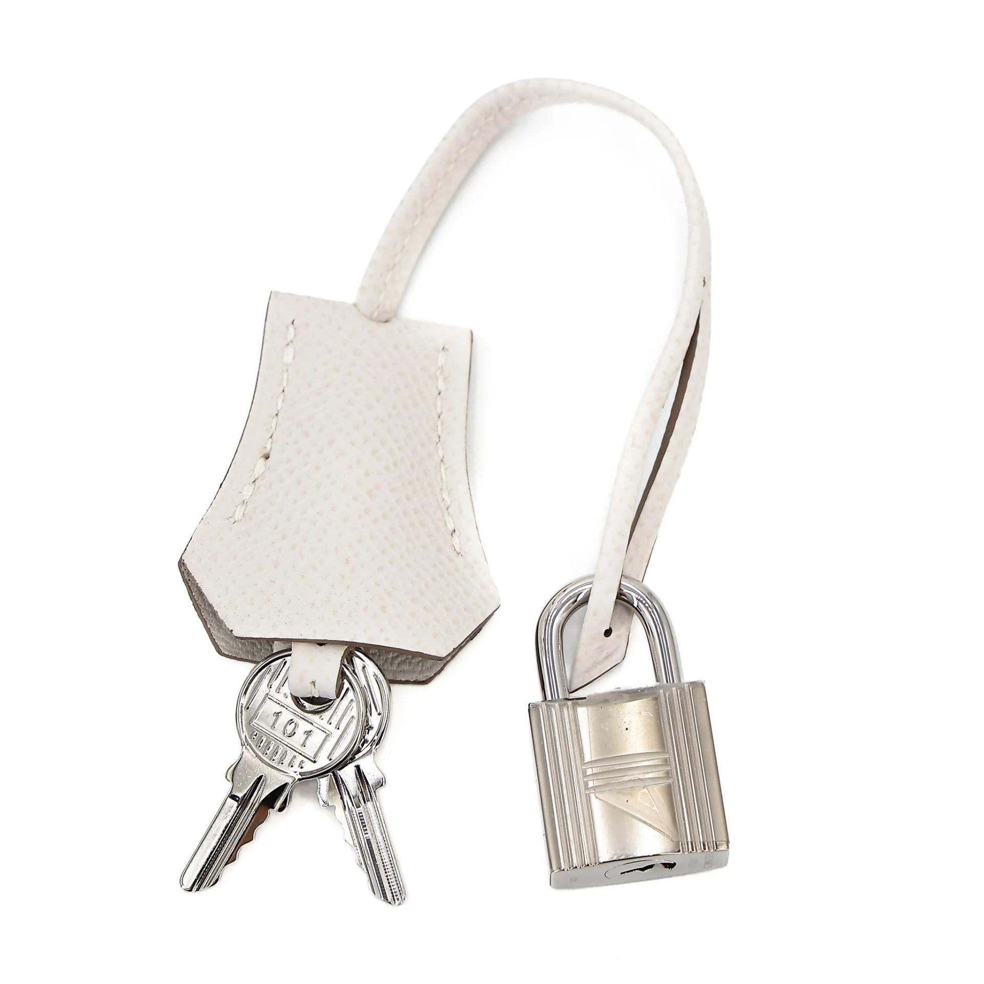 Unused ( Rank NS ) HERMÈS Birkin 25 Gris Pale (M4) Vert Fizz (0S) Graphite (88) Epsom Palladium hardware B (2023) - 18