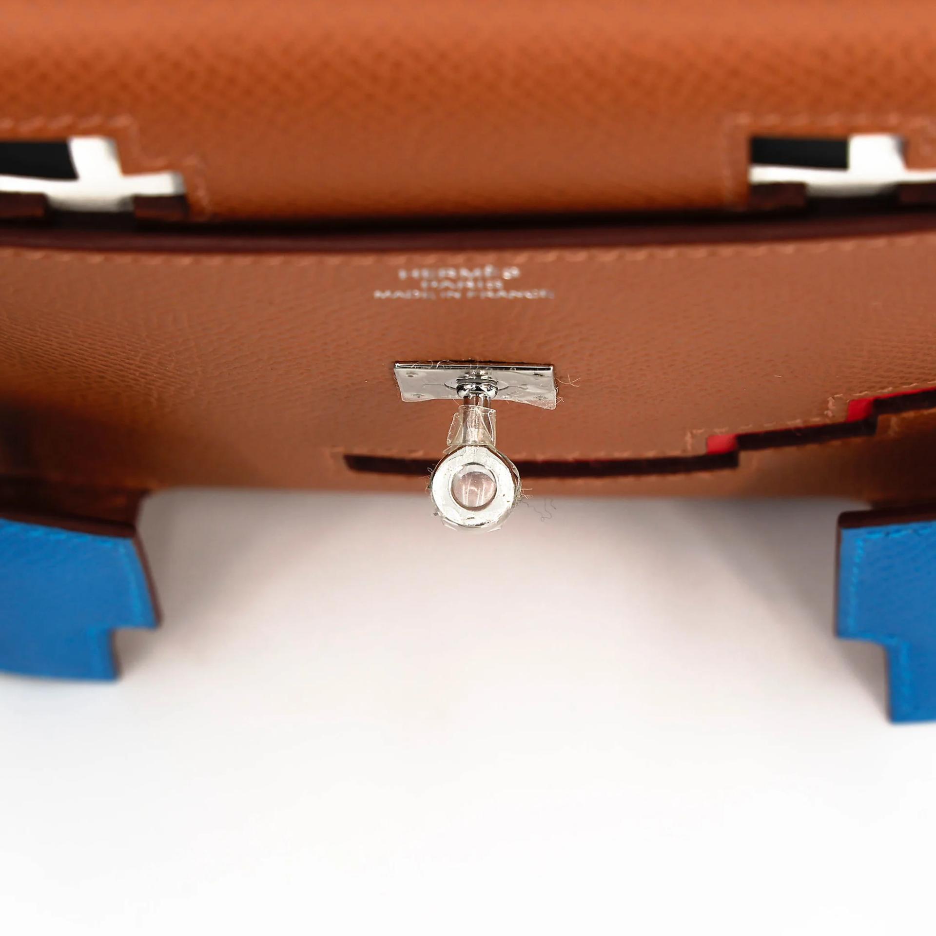 Unused ( Rank NS ) HERMÈS Limited Edition Kelly Doll Picto Gold (37) Bleu Zanzibar (B3) Orange Field (G0) Jaune milton (i8) Epsom Palladium hardware K (2025) - 15