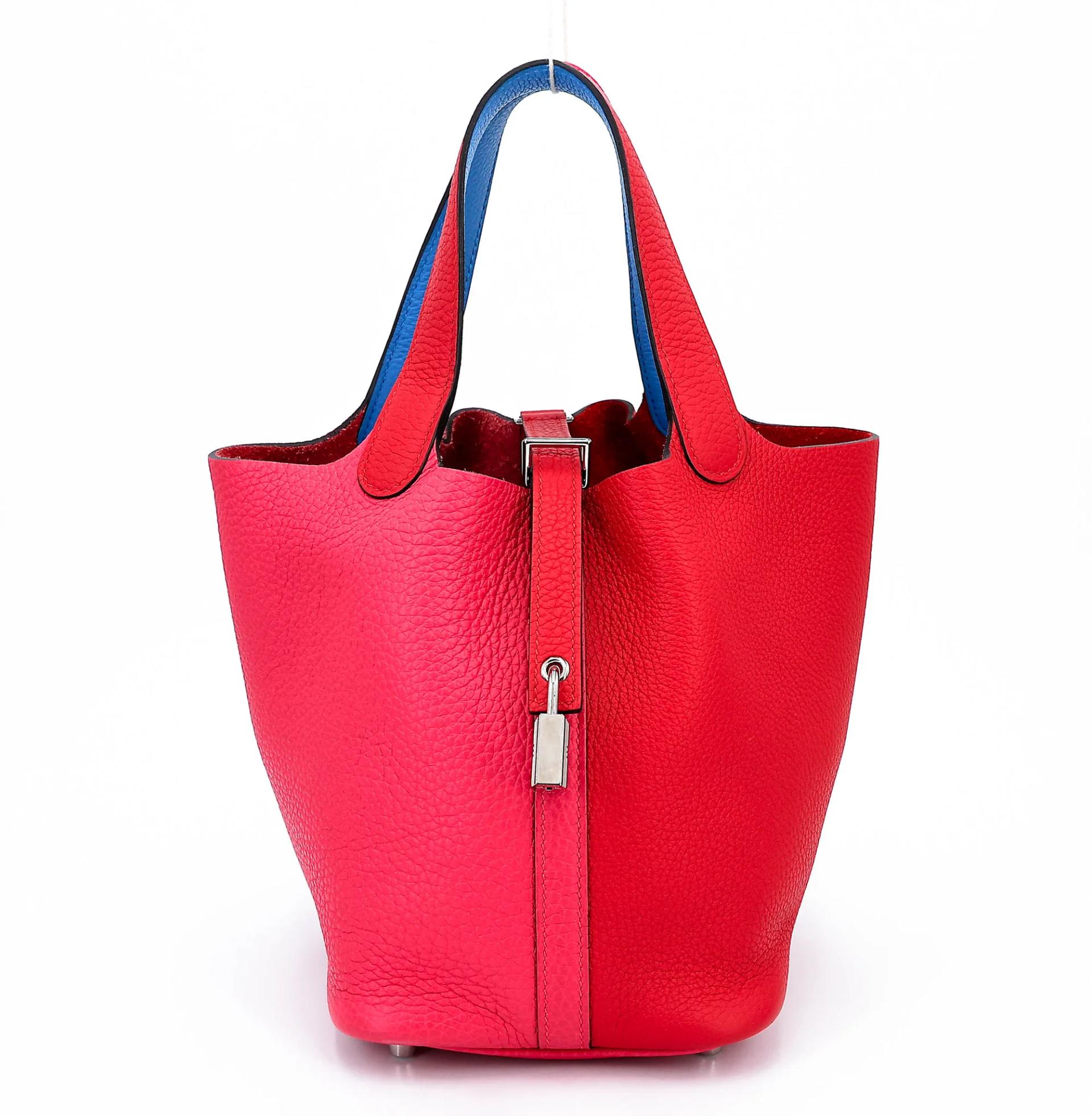 Picotin Lock PM Rouge Rose Extreme (I6) Bleu Zanzibar (B3)