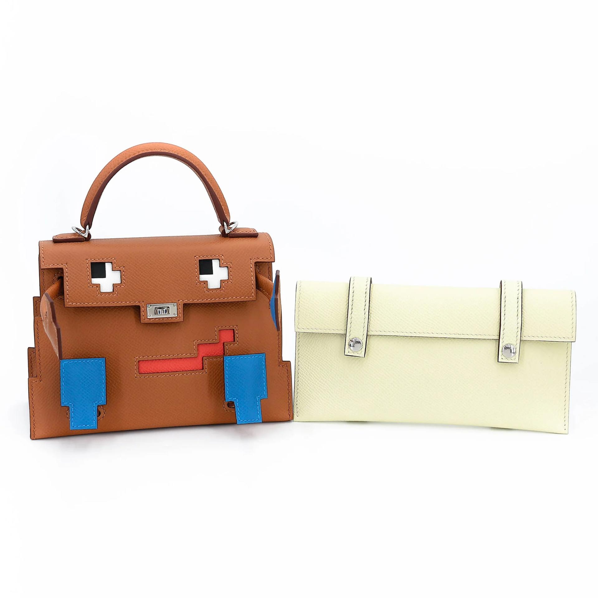 Unused ( Rank NS ) HERMÈS Limited Edition Kelly Doll Picto Gold (37) Bleu Zanzibar (B3) Orange Field (G0) Jaune milton (i8) Epsom Palladium hardware K (2025) - 34