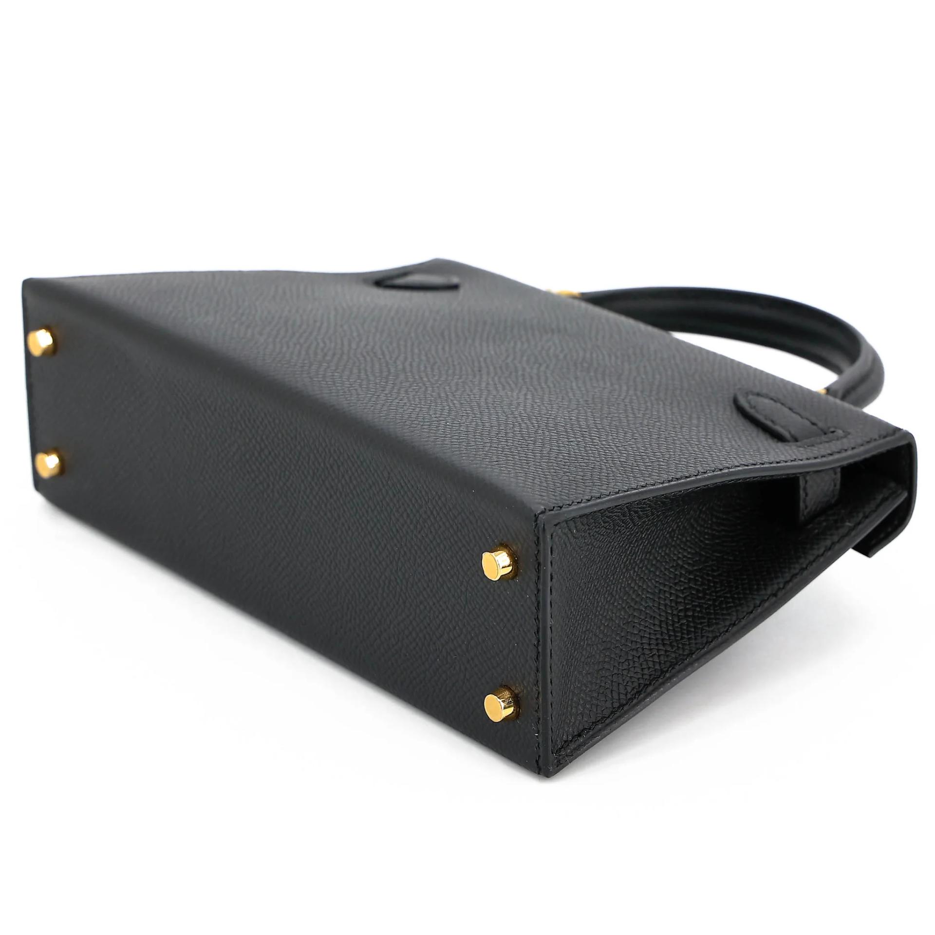 Brand New ( Rank N ) HERMÈS Mini Kelly II Noir (89) Epsom Gold hardware K (2025) - 6