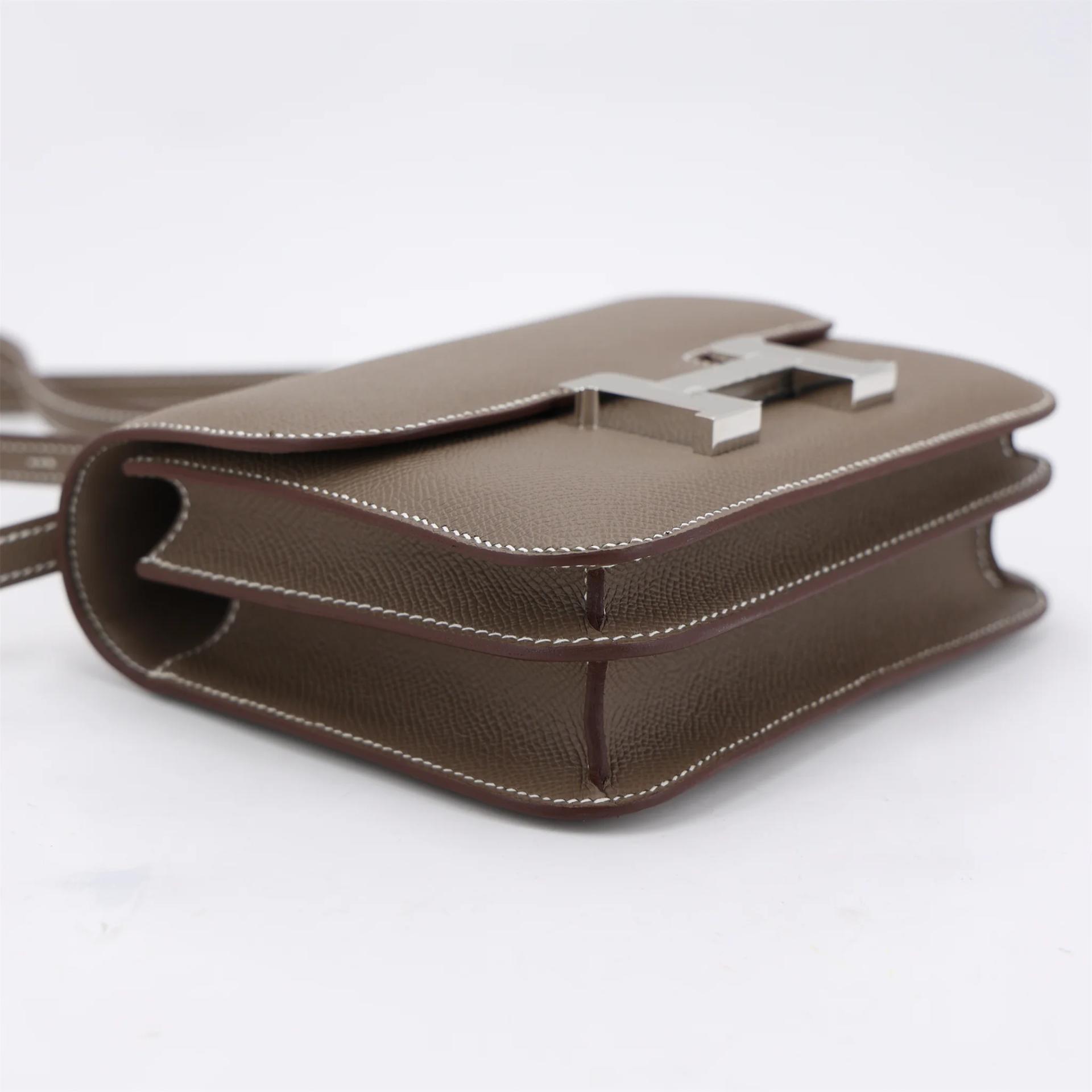 Brand New ( Rank N ) HERMÈS Constance Mini Etoupe (18) Epsom Palladium hardware G (2026) - 4