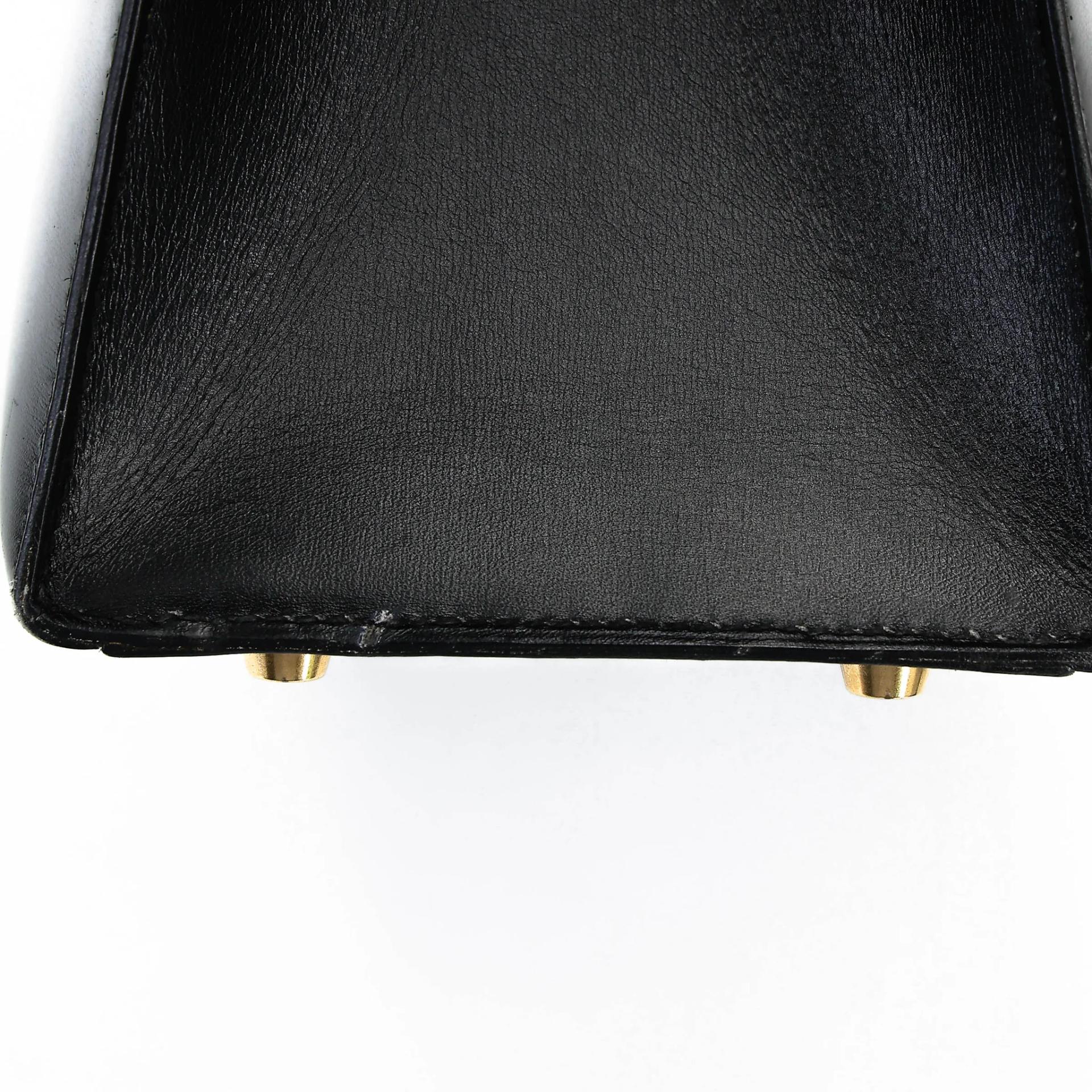 Very Good ( Rank A) HERMÈS Kelly 32 Sellier Noir (89) Box-calf Gold hardware Circle X (1994) - 18