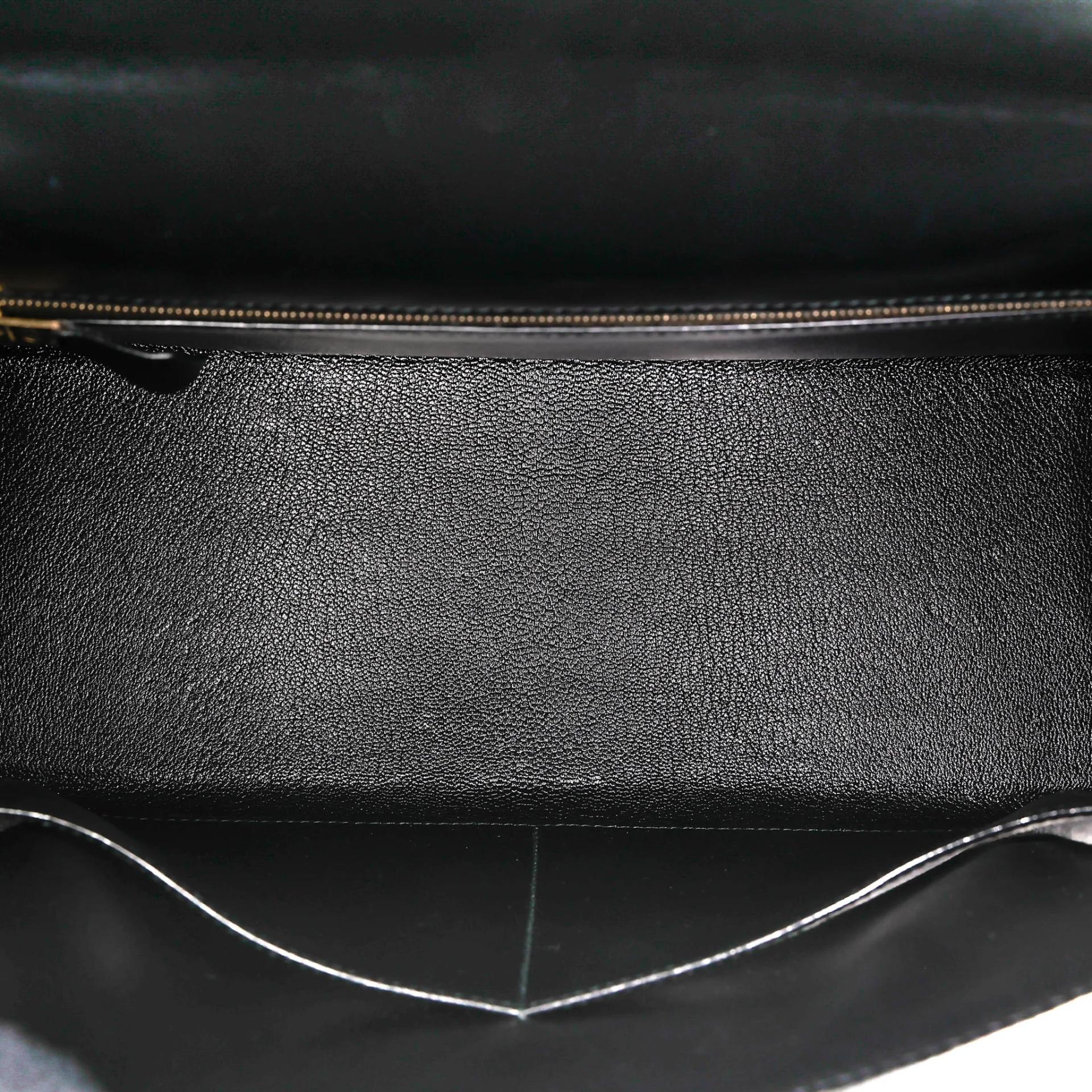 Very Good ( Rank A) HERMÈS Kelly 32 Sellier Noir (89) Box-calf Gold hardware Circle X (1994) - 36