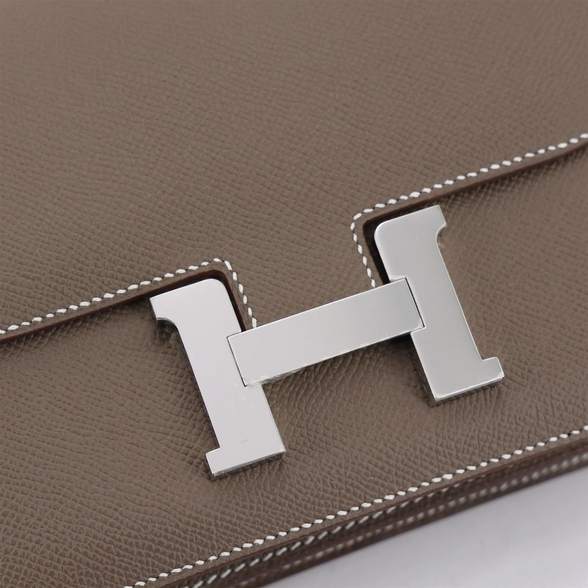 Brand New ( Rank N ) HERMÈS Constance Mini Etoupe (18) Epsom Palladium hardware G (2026) - 8