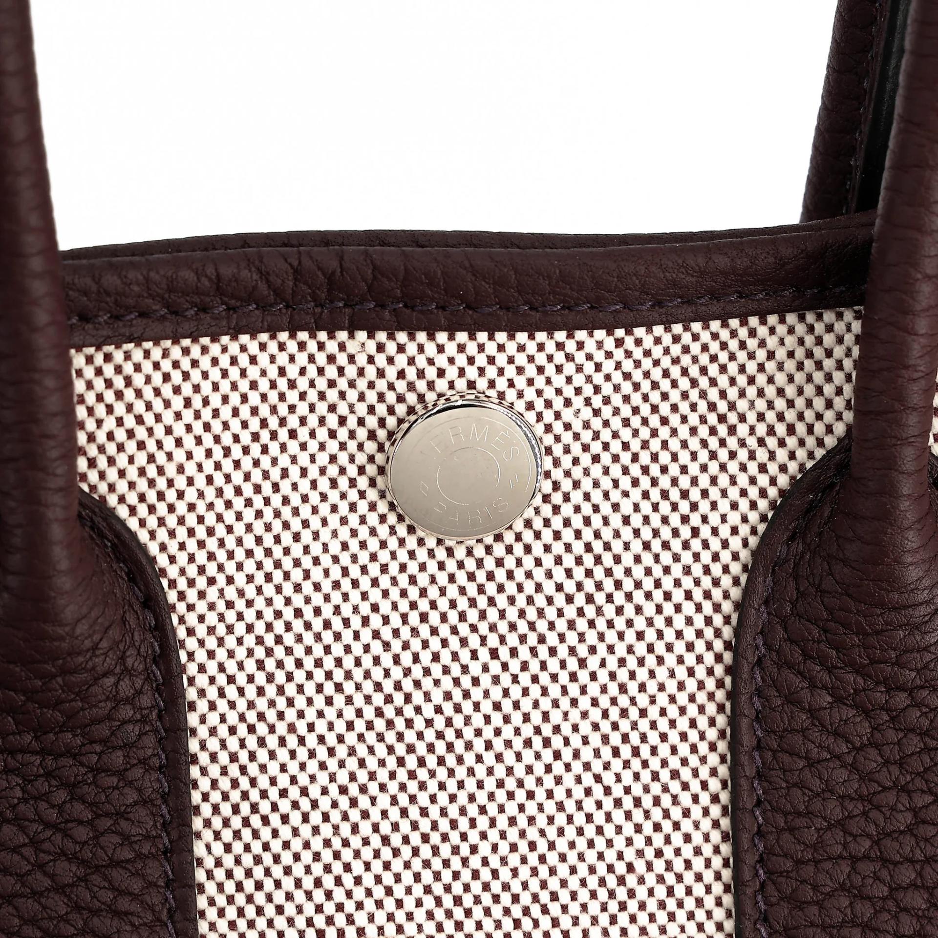 Brand New ( Rank N ) HERMÈS Neo Garden Party 23 Rouge Sellier (0G) Toile H Viking canvas Negonda Palladium hardware G (2026) - 8