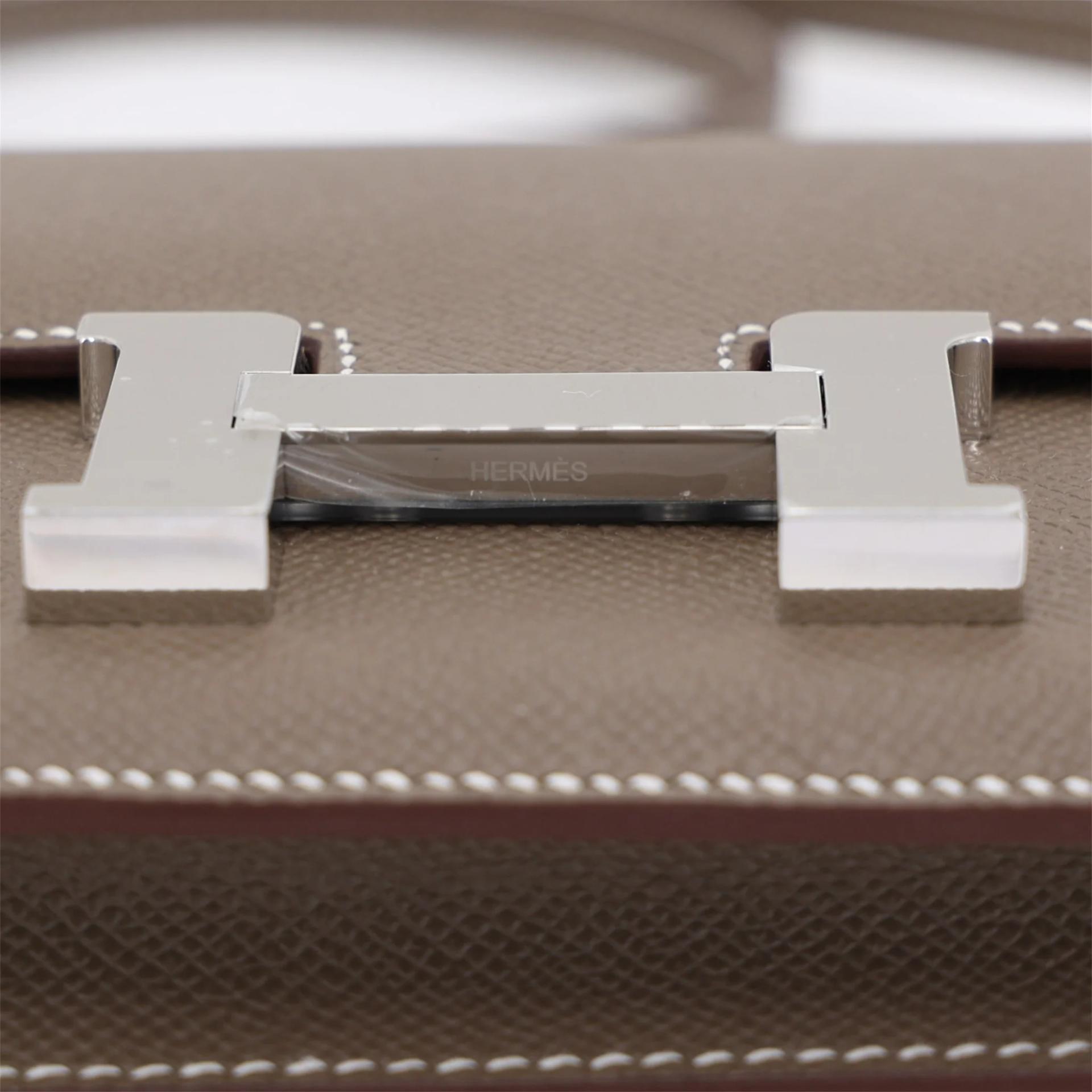 Brand New ( Rank N ) HERMÈS Constance Mini Etoupe (18) Epsom Palladium hardware G (2026) - 9