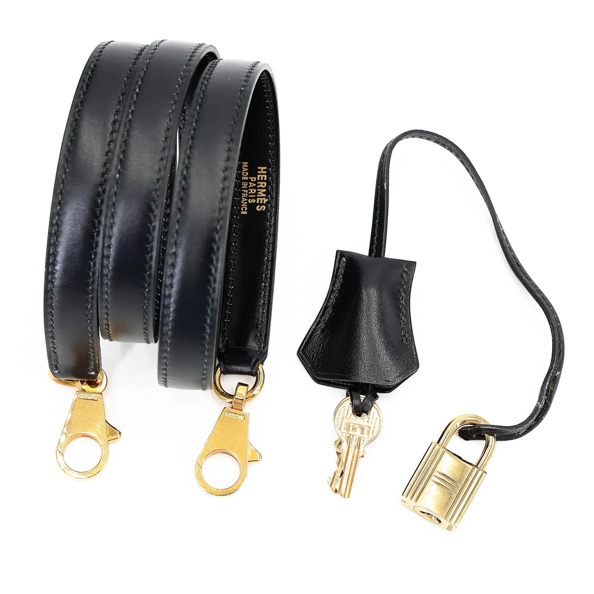 Very Good ( Rank A) HERMÈS Kelly 32 Sellier Noir (89) Box-calf Gold hardware Circle X (1994) - 37
