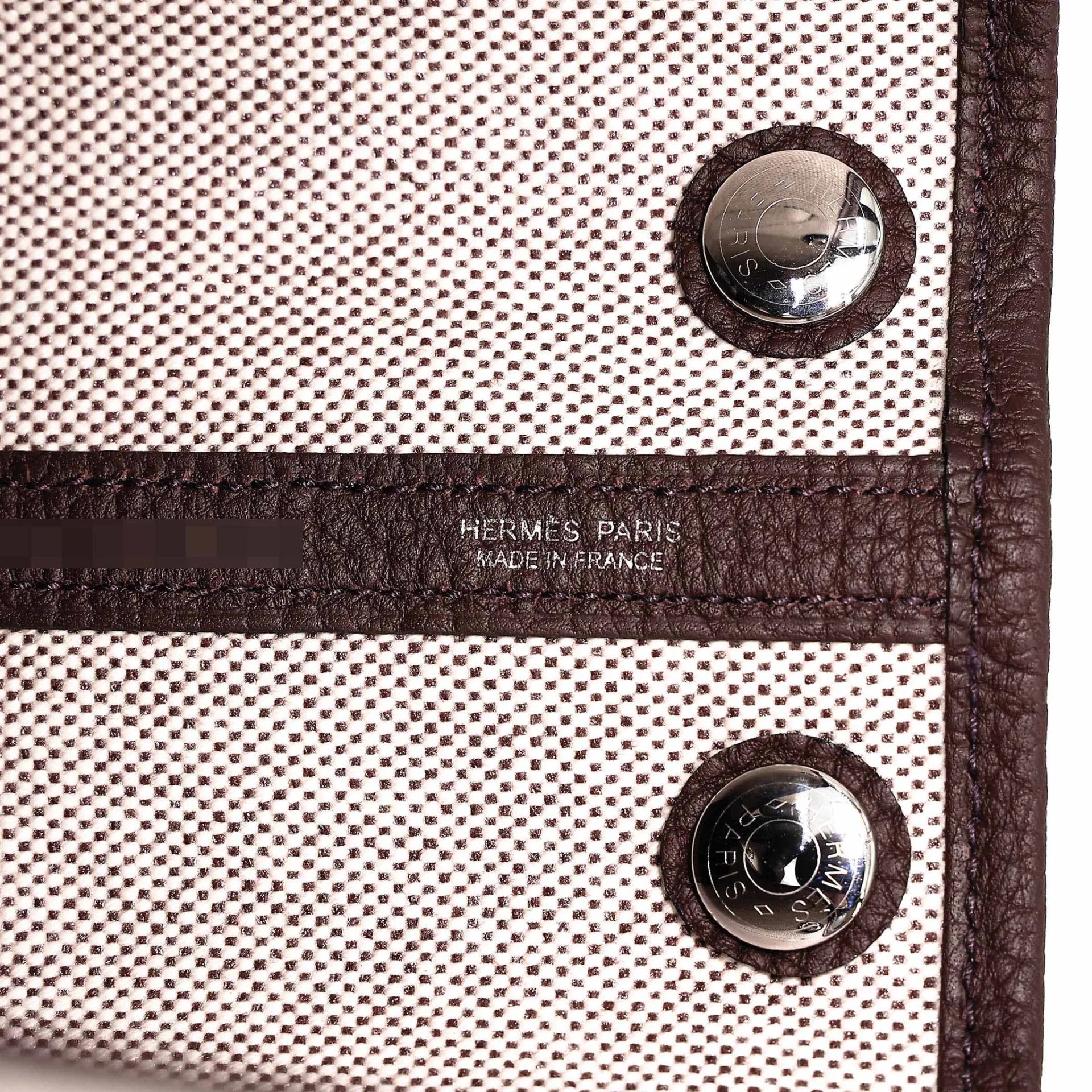 Brand New ( Rank N ) HERMÈS Neo Garden Party 23 Rouge Sellier (0G) Toile H Viking canvas Negonda Palladium hardware G (2026) - 12