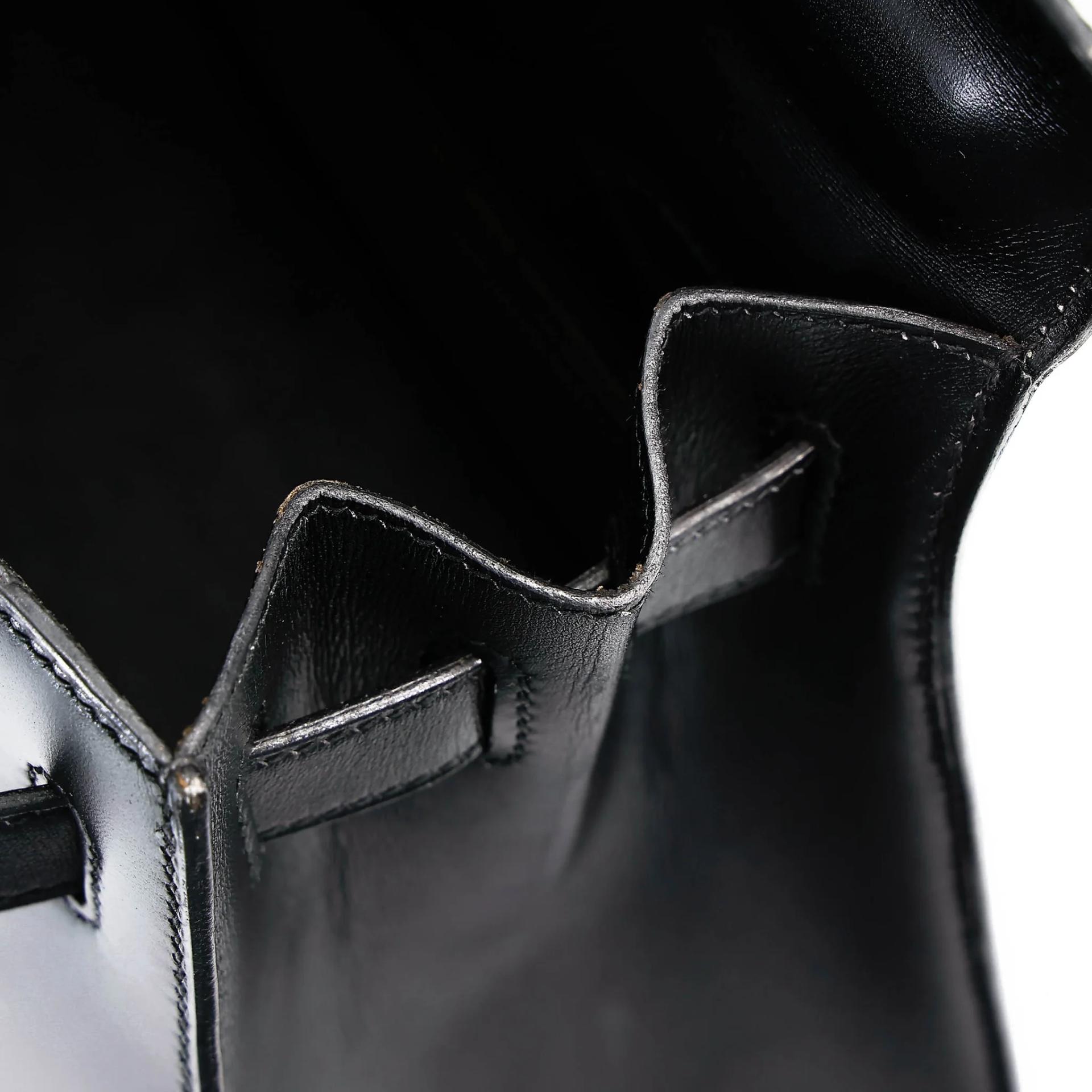 Very Good ( Rank A) HERMÈS Kelly 32 Sellier Noir (89) Box-calf Gold hardware Circle X (1994) - 34