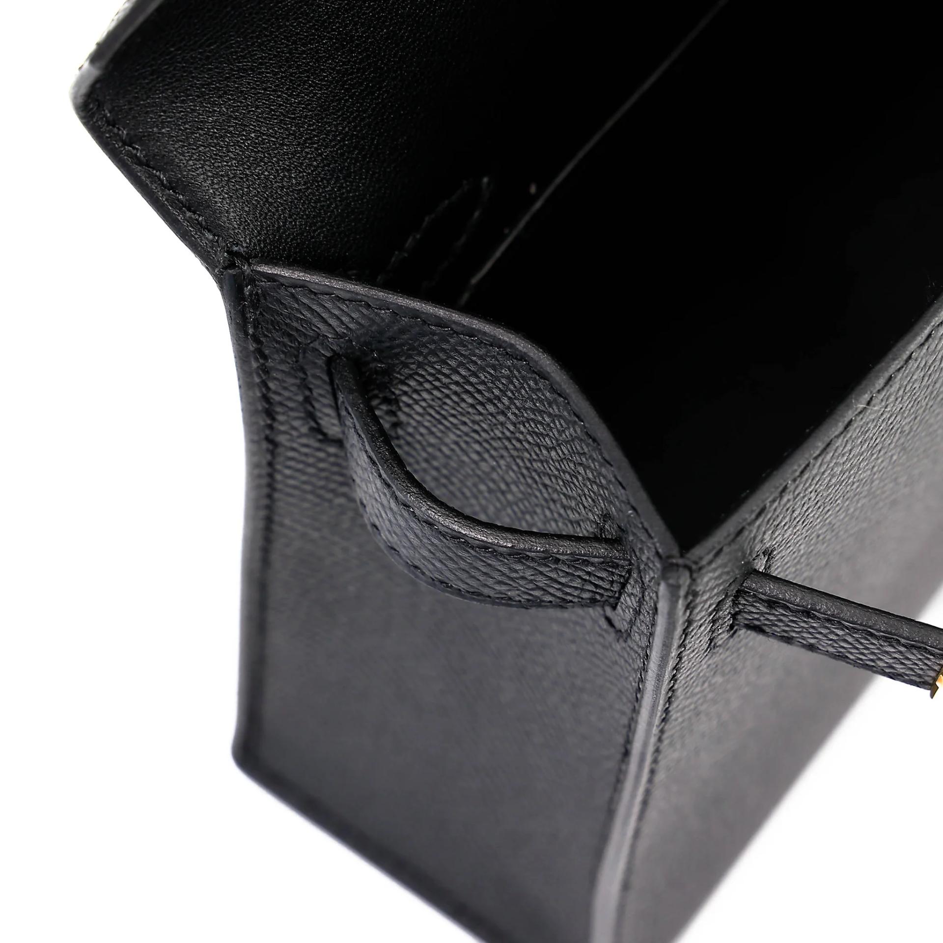 Brand New ( Rank N ) HERMÈS Mini Kelly II Noir (89) Epsom Gold hardware K (2025) - 16