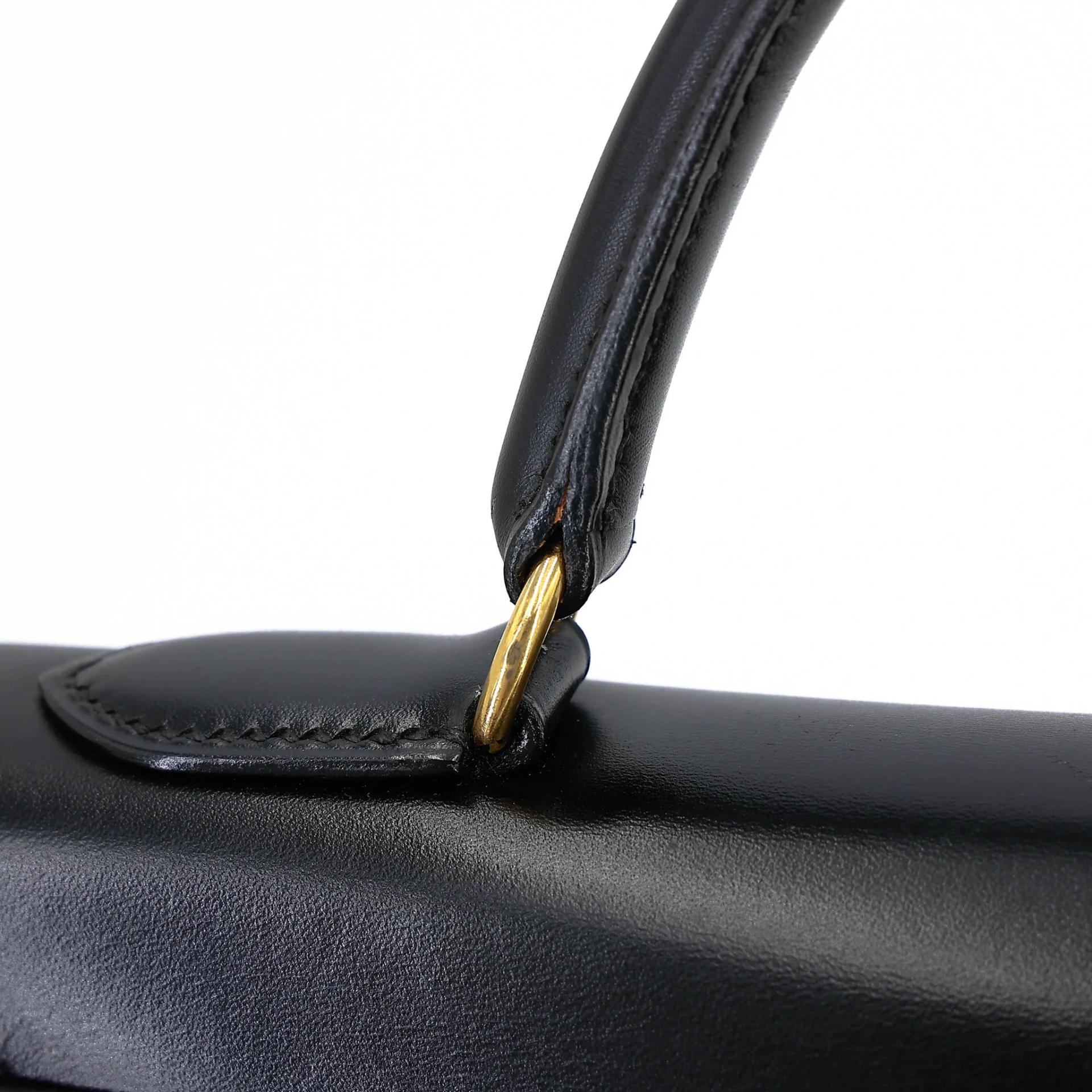 Very Good ( Rank A) HERMÈS Kelly 32 Sellier Noir (89) Box-calf Gold hardware Circle X (1994) - 9