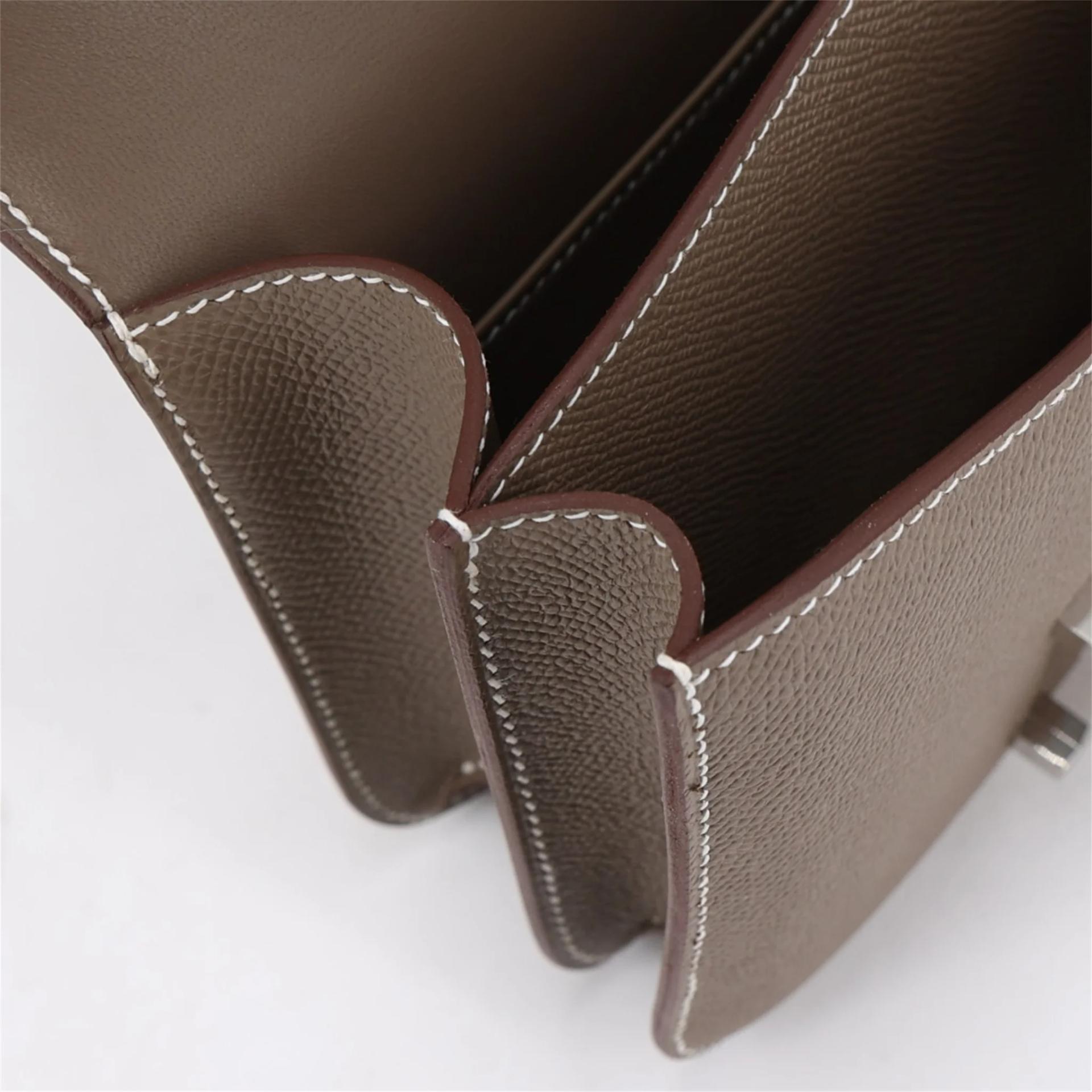 Brand New ( Rank N ) HERMÈS Constance Mini Etoupe (18) Epsom Palladium hardware G (2026) - 15