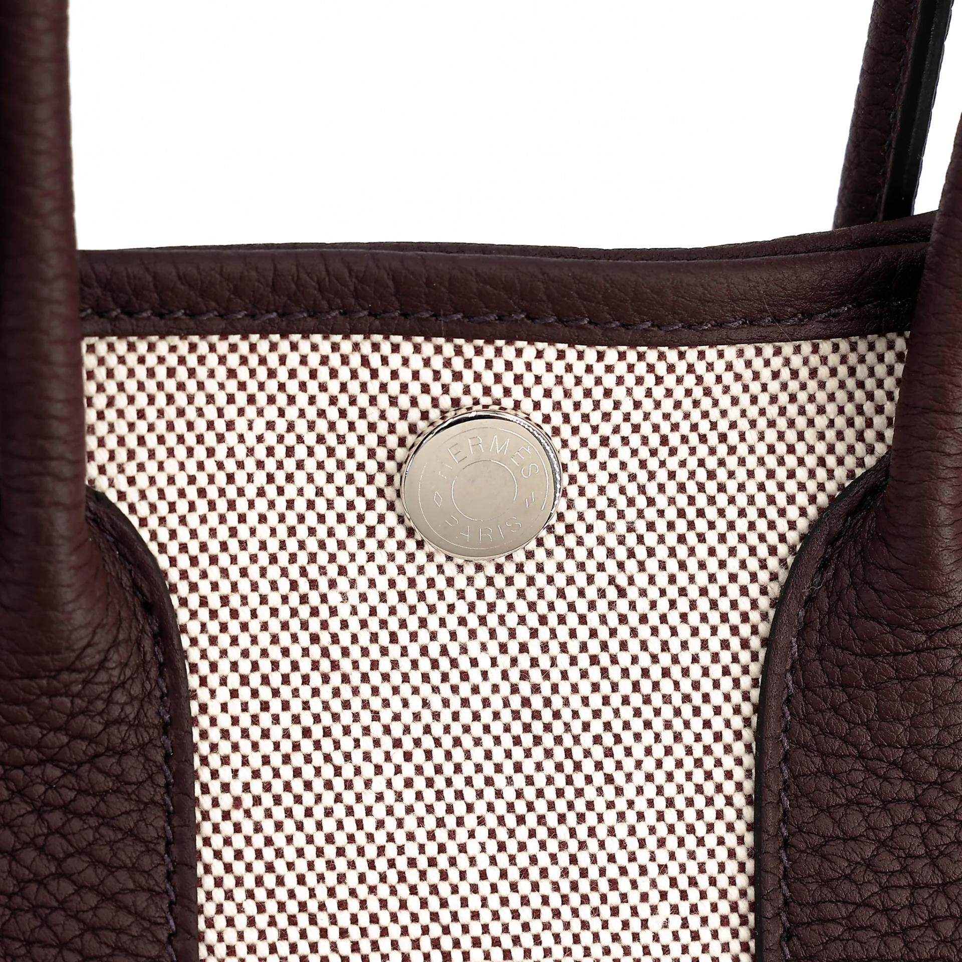 Brand New ( Rank N ) HERMÈS Neo Garden Party 23 Rouge Sellier (0G) Toile H Viking canvas Negonda Palladium hardware G (2026) - 9