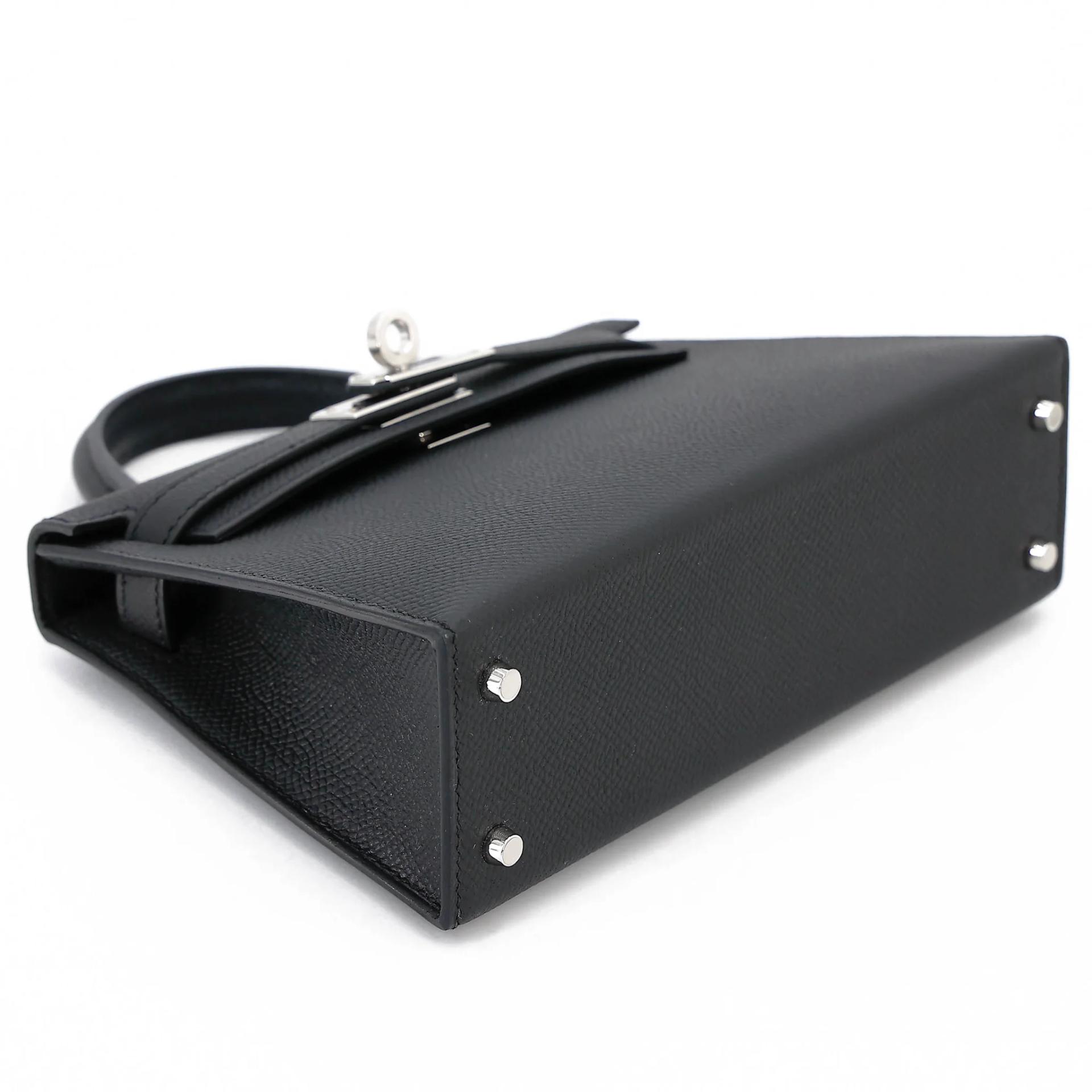 Brand New ( Rank N ) HERMÈS Mini Kelly II Noir (89) Epsom Palladium hardware G (2026) - 5