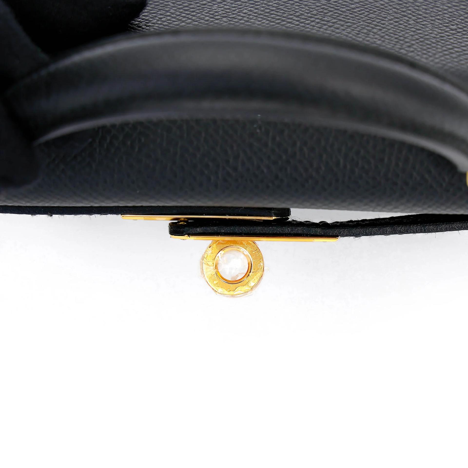 Brand New ( Rank N ) HERMÈS Mini Kelly II Noir (89) Epsom Gold hardware K (2025) - 9