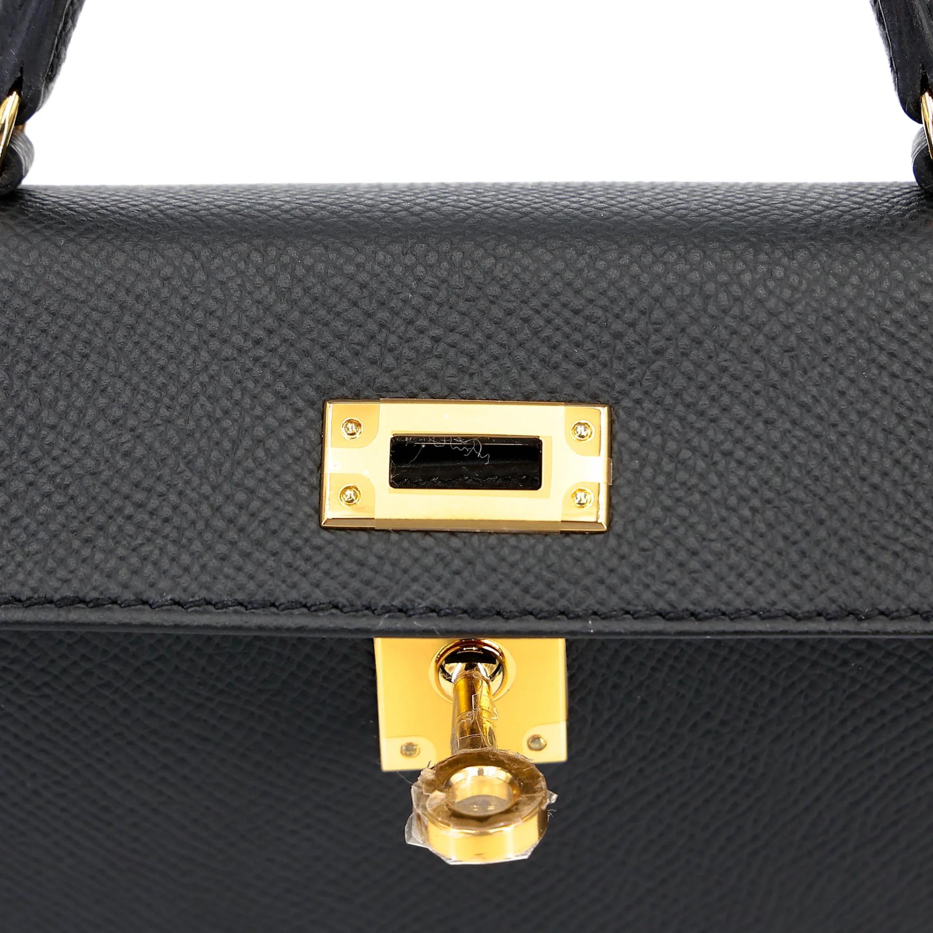 Brand New ( Rank N ) HERMÈS Mini Kelly II Noir (89) Epsom Gold hardware K (2025) - 10