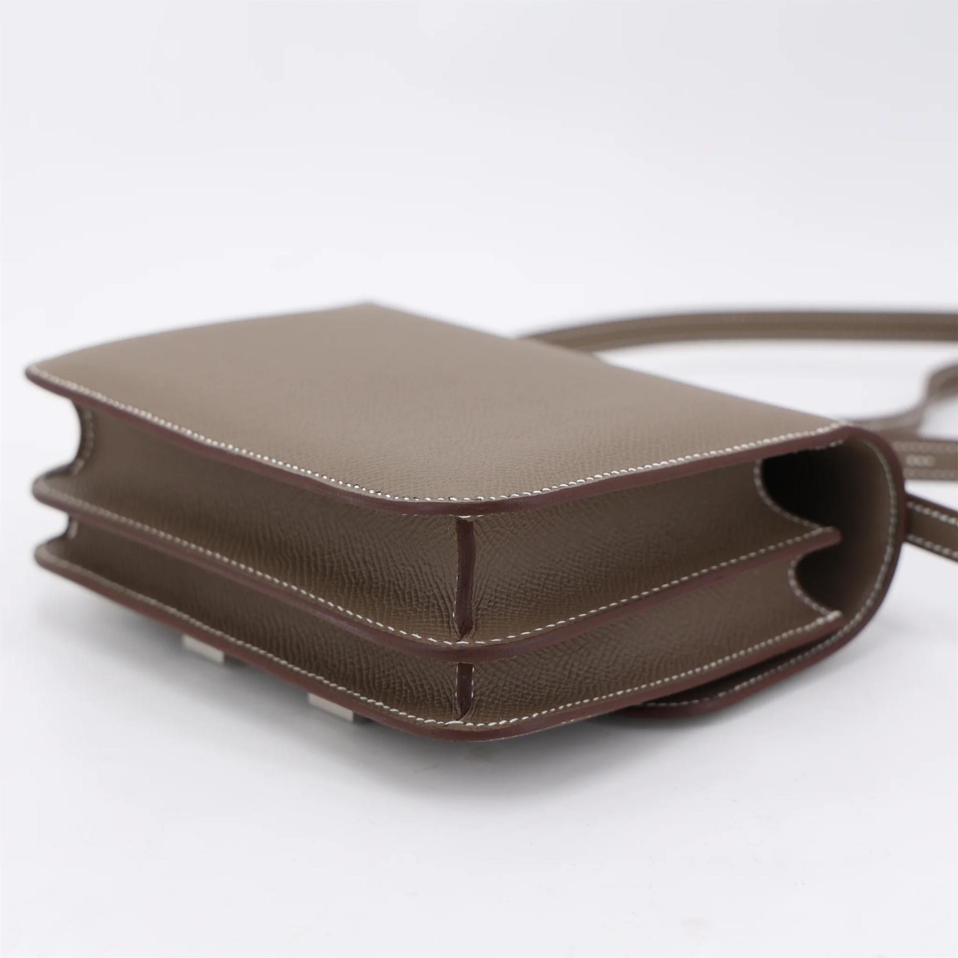 Brand New ( Rank N ) HERMÈS Constance Mini Etoupe (18) Epsom Palladium hardware G (2026) - 7