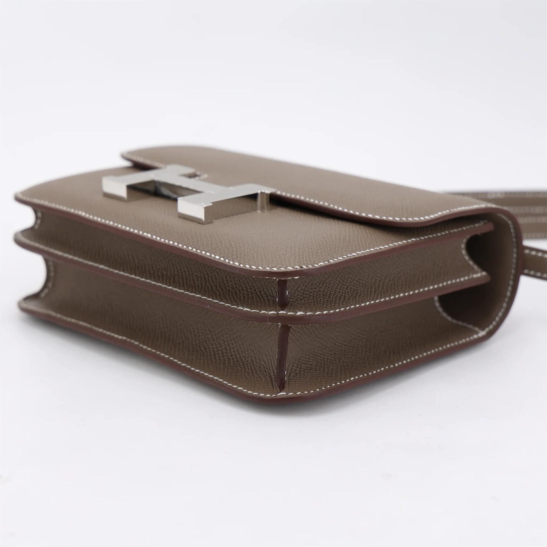 Brand New ( Rank N ) HERMÈS Constance Mini Etoupe (18) Epsom Palladium hardware G (2026) - 5