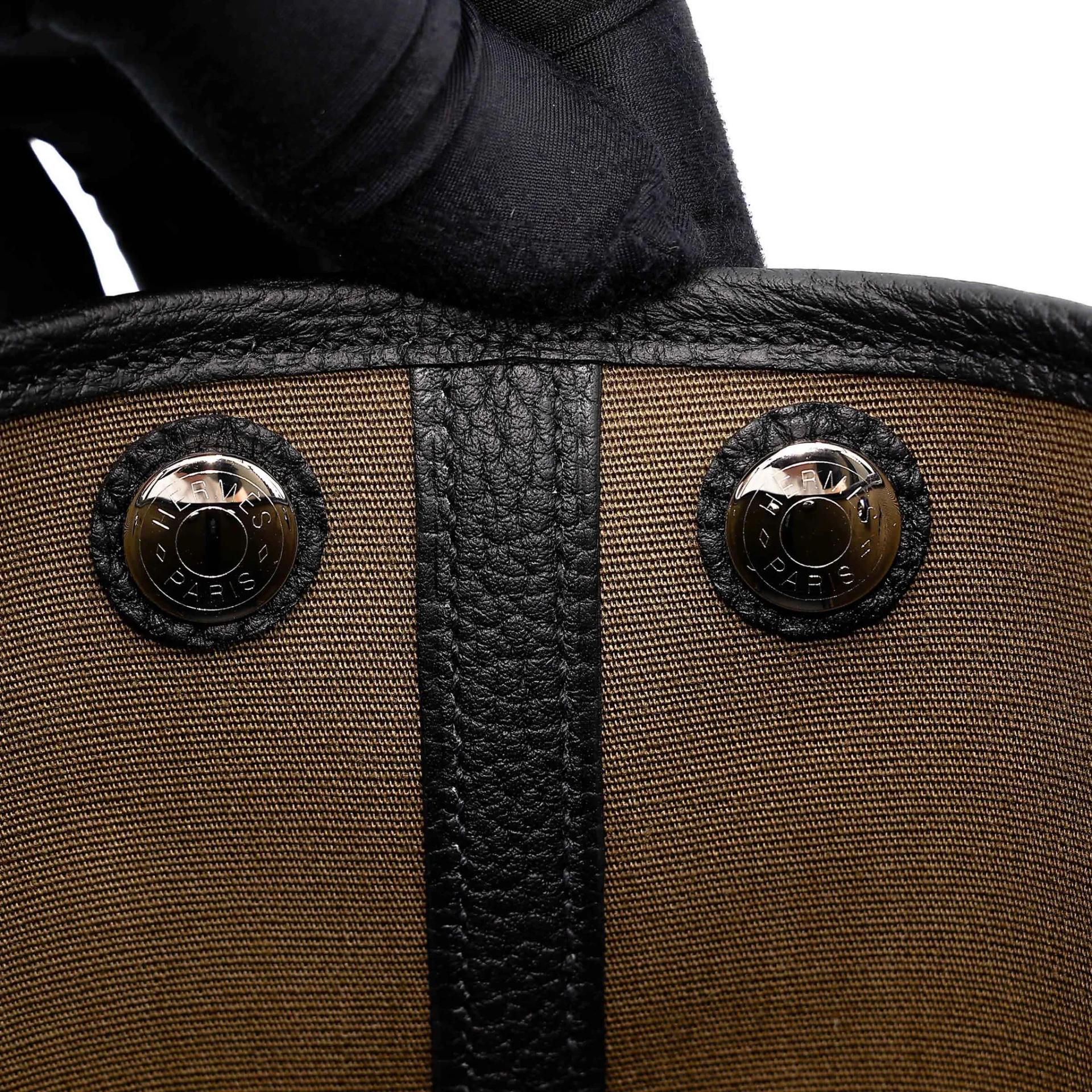 Brand New ( Rank N ) HERMÈS Neo Garden Party 23 Vert Olive (61) Toile H canvas Negonda Palladium hardware G (2026) - 11