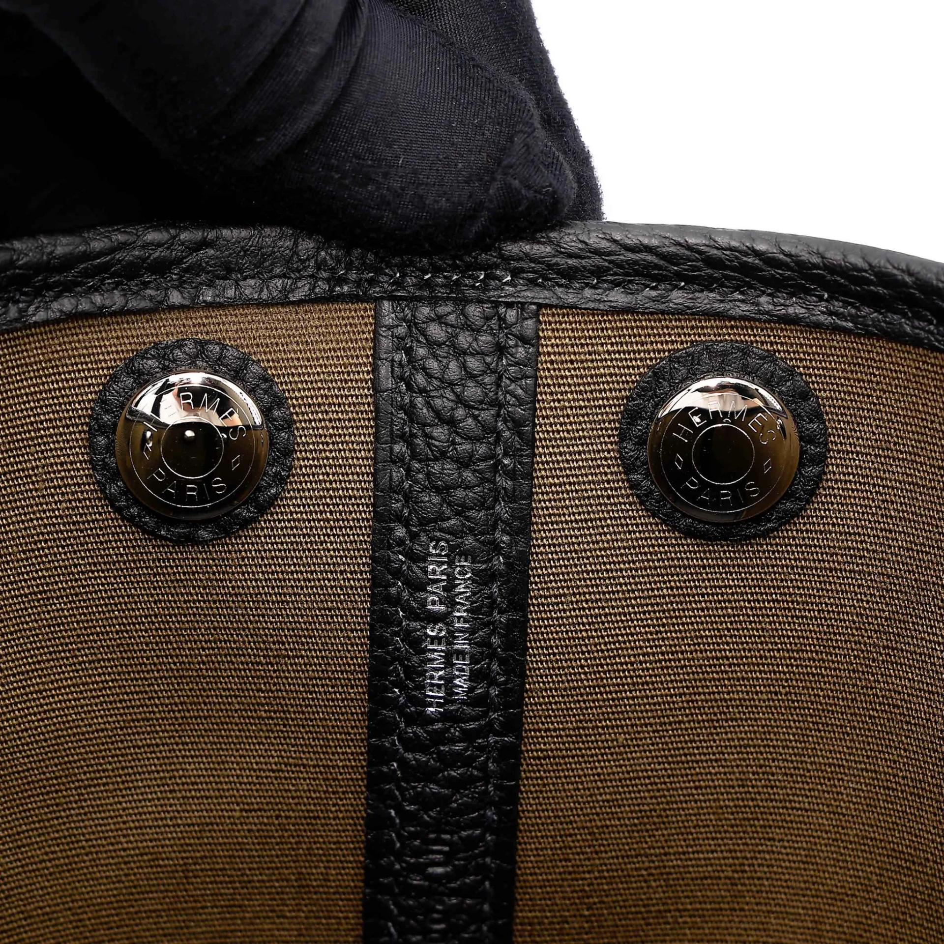 Brand New ( Rank N ) HERMÈS Neo Garden Party 23 Vert Olive (61) Toile H canvas Negonda Palladium hardware G (2026) - 10