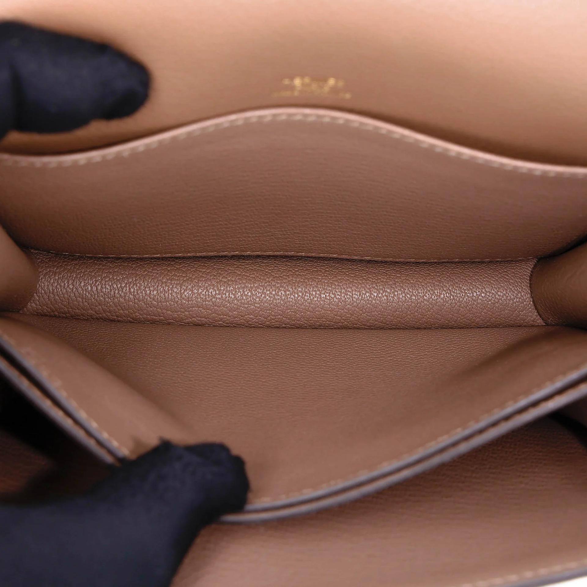 Very Good ( Rank A) HERMÈS Roulis Mini Beige de Weimar (D0) Evercolor Permabrass hardware Z (2021) - 15
