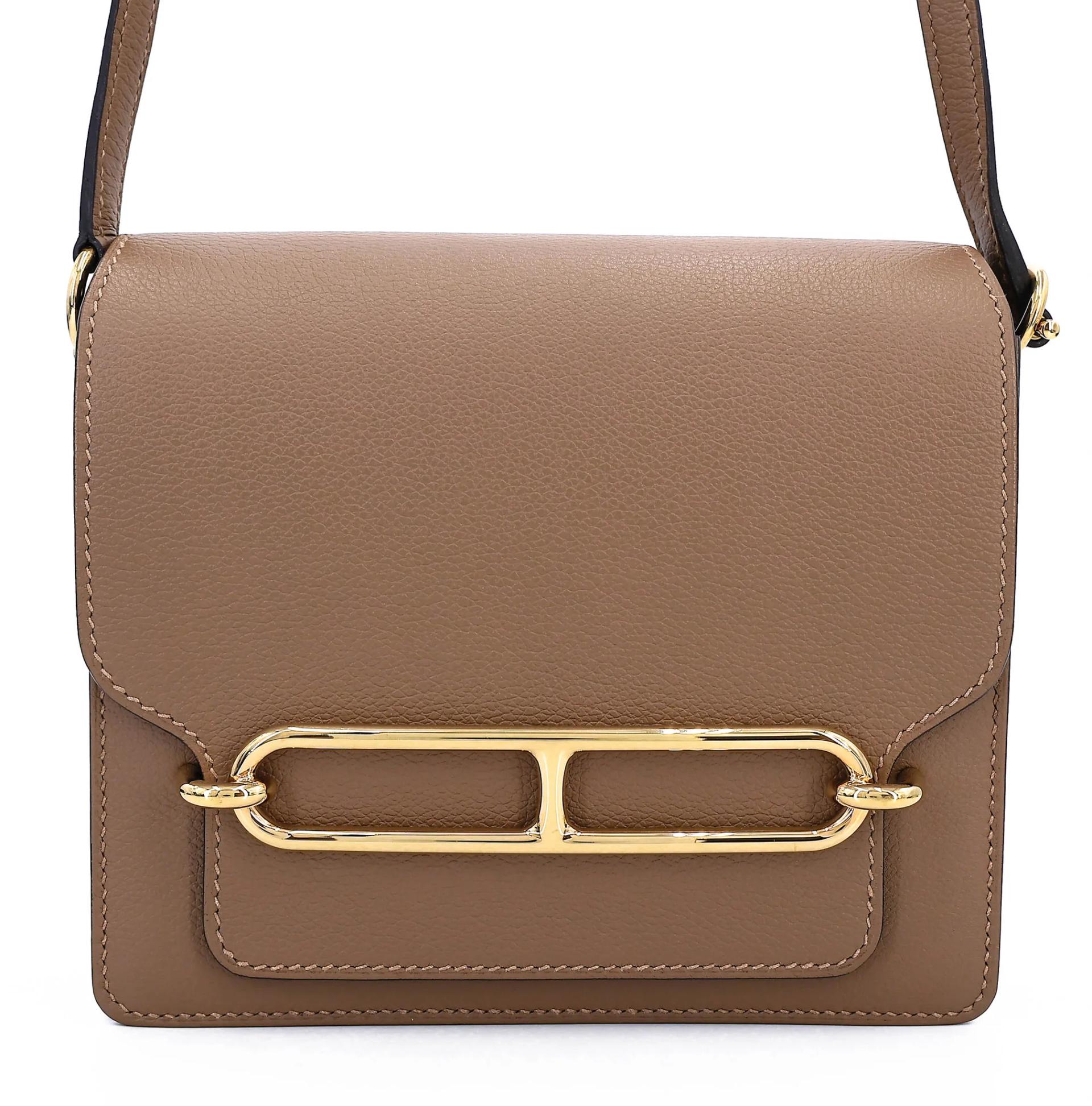 Very Good ( Rank A) HERMÈS Roulis Mini Beige de Weimar (D0) Evercolor Permabrass hardware Z (2021) - 1
