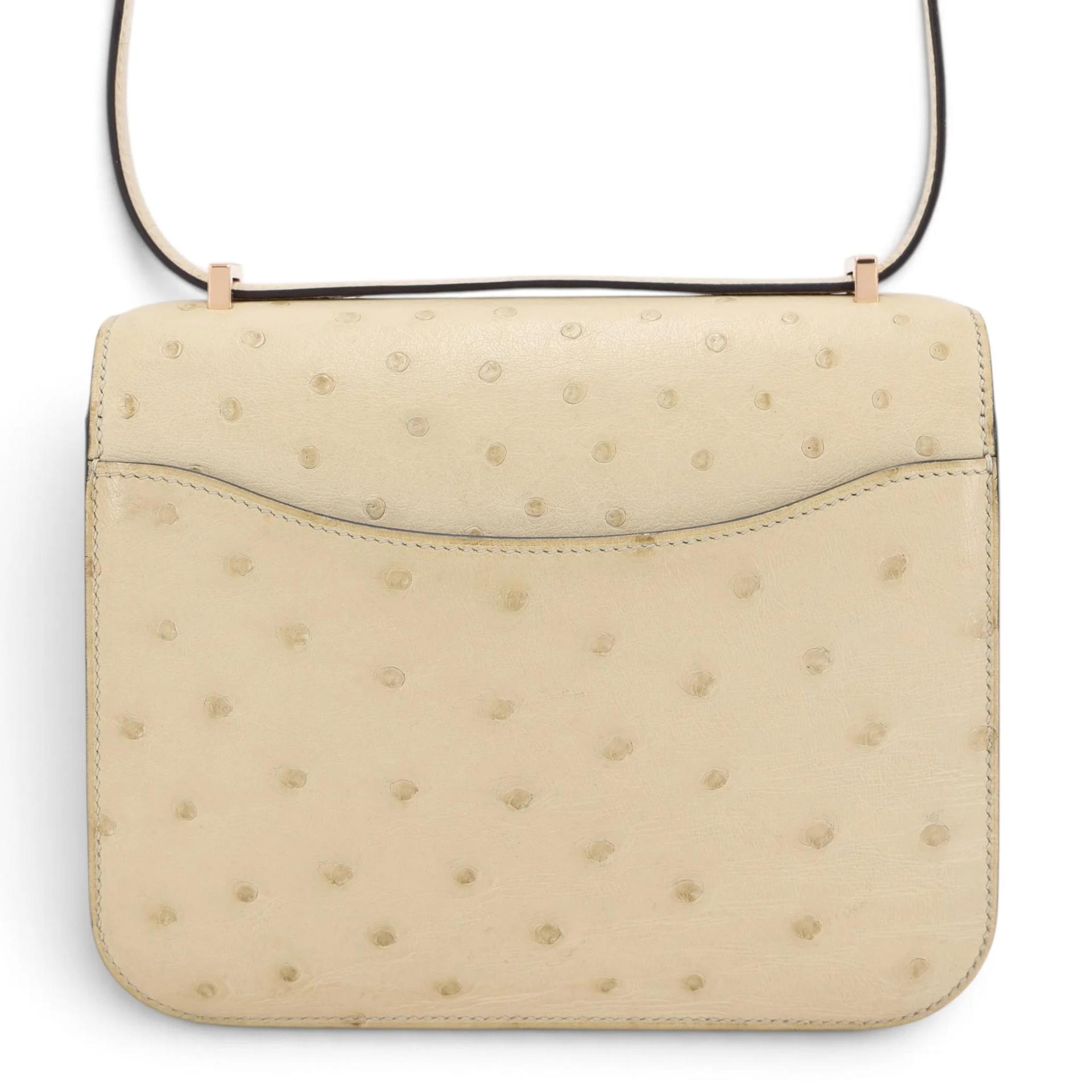 Very Good ( Rank A) HERMÈS Constance Mini Parchemin (3C) Ostrich Rose Gold hardware Y (2020) - 2