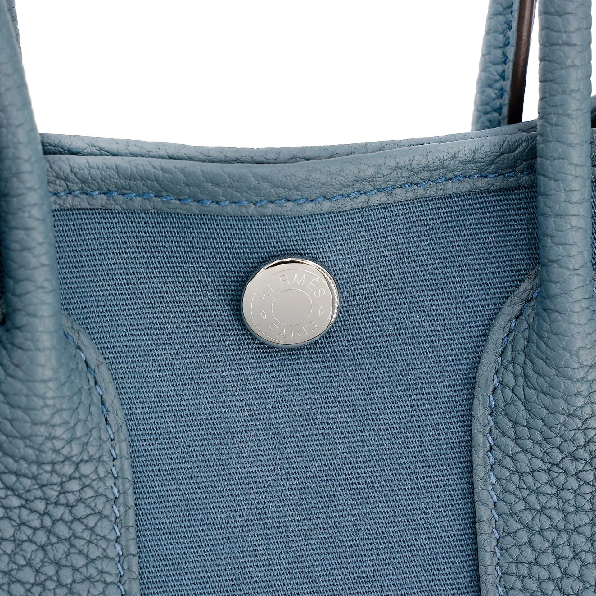Brand New ( Rank N ) HERMÈS Neo Garden Party 23 Bleu Tempete (N7) Toile Officier canvas Negonda Palladium hardware G (2026) - 9