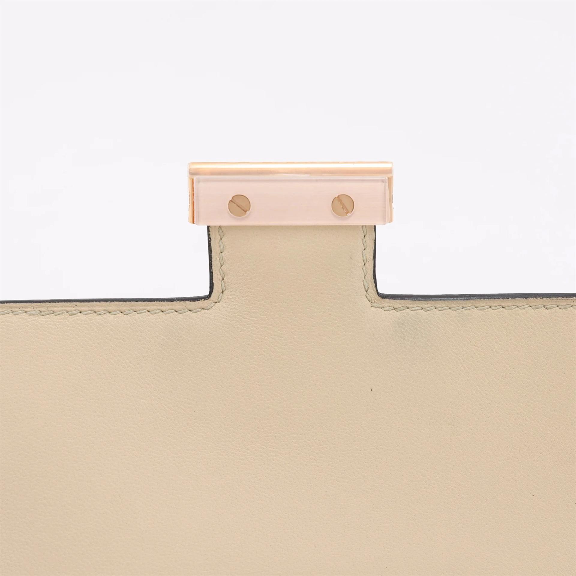 Very Good ( Rank A) HERMÈS Constance Mini Parchemin (3C) Ostrich Rose Gold hardware Y (2020) - 8