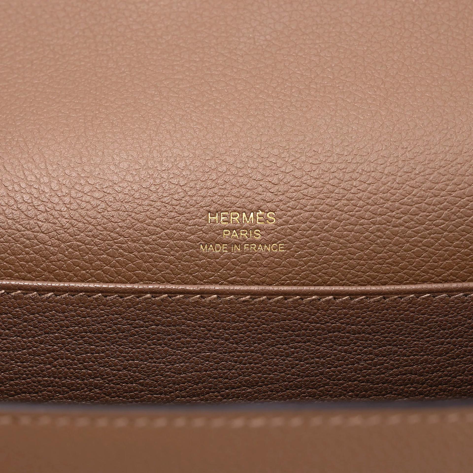Very Good ( Rank A) HERMÈS Roulis Mini Beige de Weimar (D0) Evercolor Permabrass hardware Z (2021) - 11