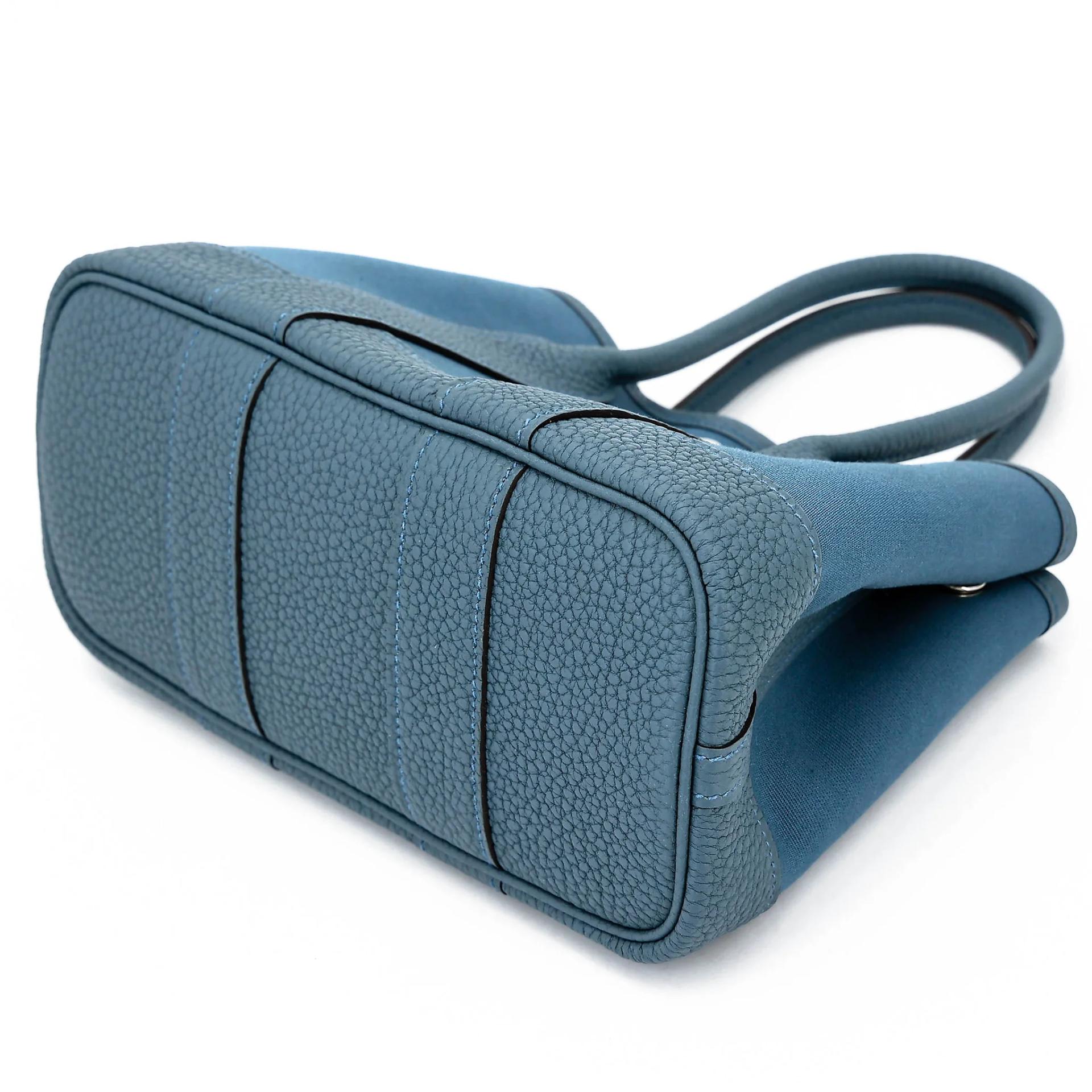 Brand New ( Rank N ) HERMÈS Neo Garden Party 23 Bleu Tempete (N7) Toile Officier canvas Negonda Palladium hardware G (2026) - 4