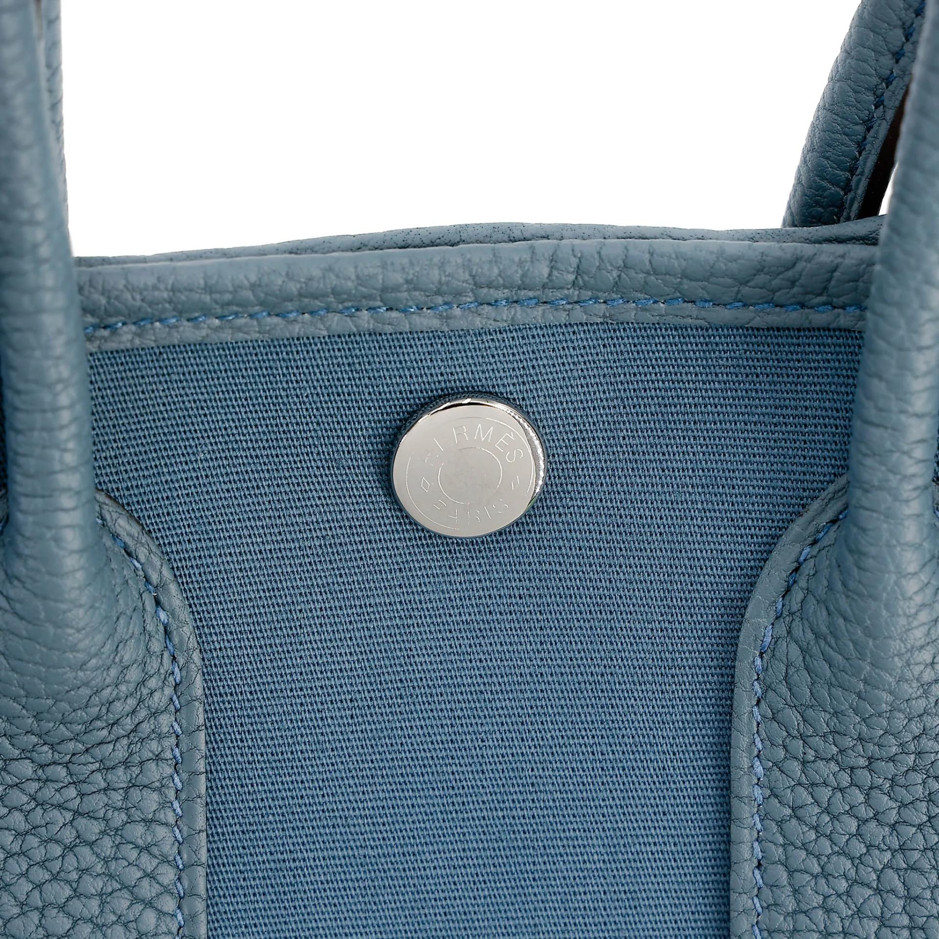 Brand New ( Rank N ) HERMÈS Neo Garden Party 23 Bleu Tempete (N7) Toile Officier canvas Negonda Palladium hardware G (2026) - 8