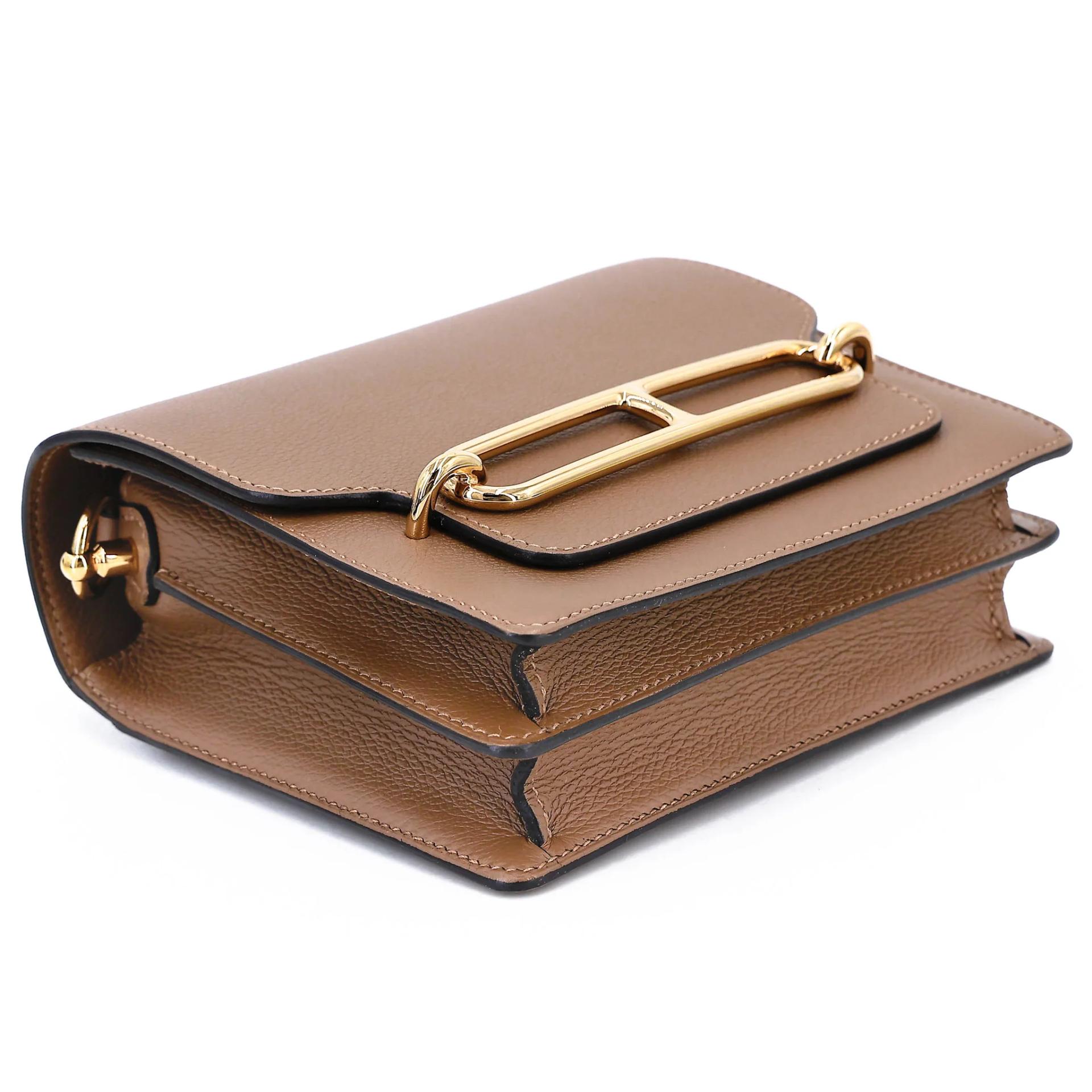 Very Good ( Rank A) HERMÈS Roulis Mini Beige de Weimar (D0) Evercolor Permabrass hardware Z (2021) - 6