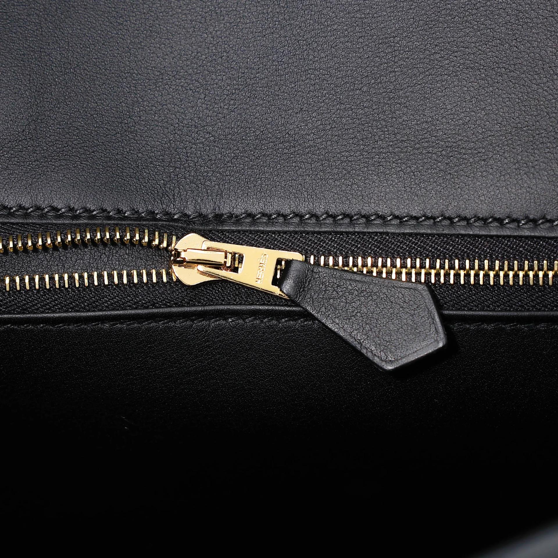 Excellent ( Rank SA ) HERMÈS Birkin 25 Noir (89) Toile Quadrille canvas Swift Gold hardware W (2024) - 16