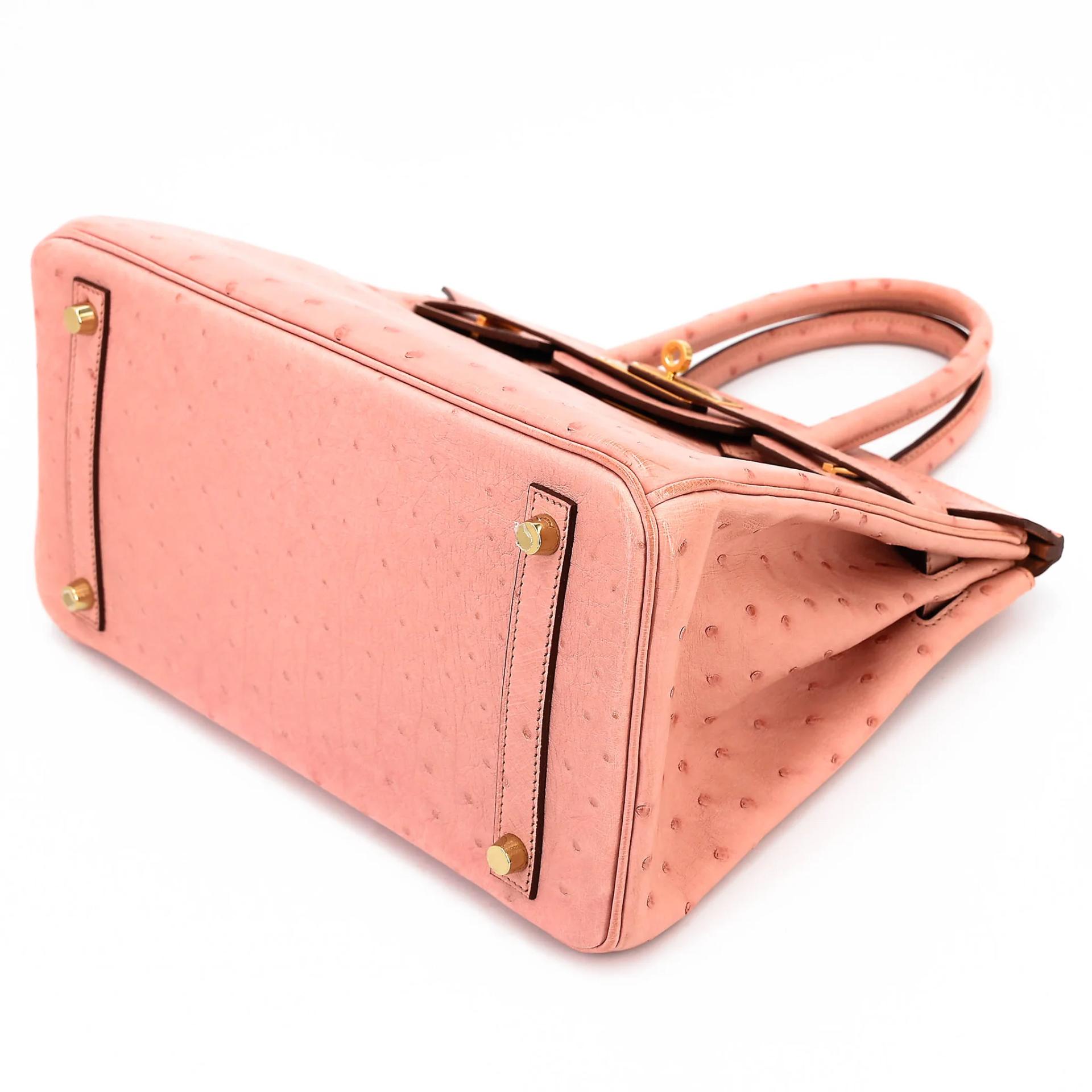 Very Good ( Rank A) HERMÈS Birkin 30 Terre Cuite (94) Ostrich Gold hardware Z (2021) - 4