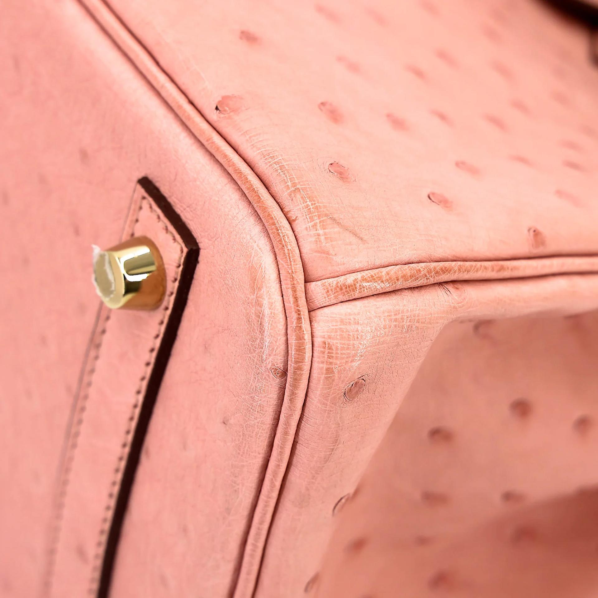 Very Good ( Rank A) HERMÈS Birkin 30 Terre Cuite (94) Ostrich Gold hardware Z (2021) - 8
