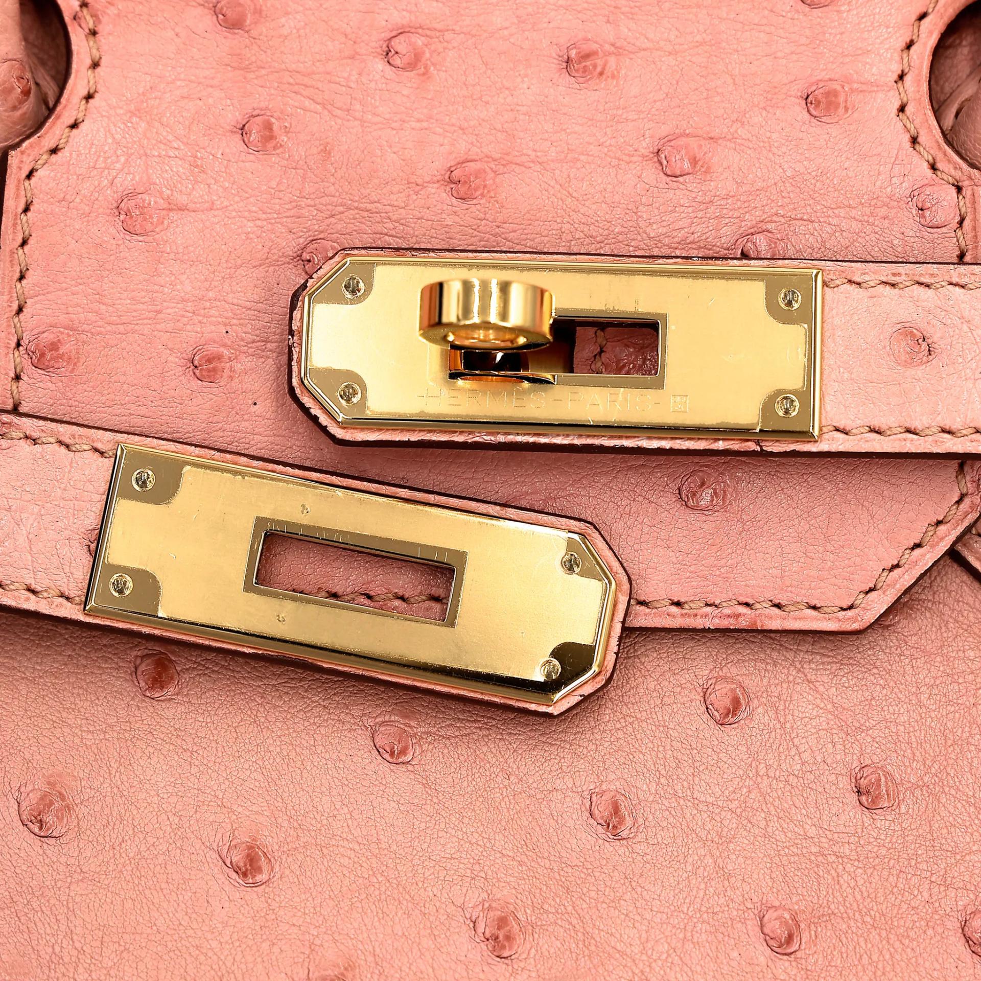 Very Good ( Rank A) HERMÈS Birkin 30 Terre Cuite (94) Ostrich Gold hardware Z (2021) - 12